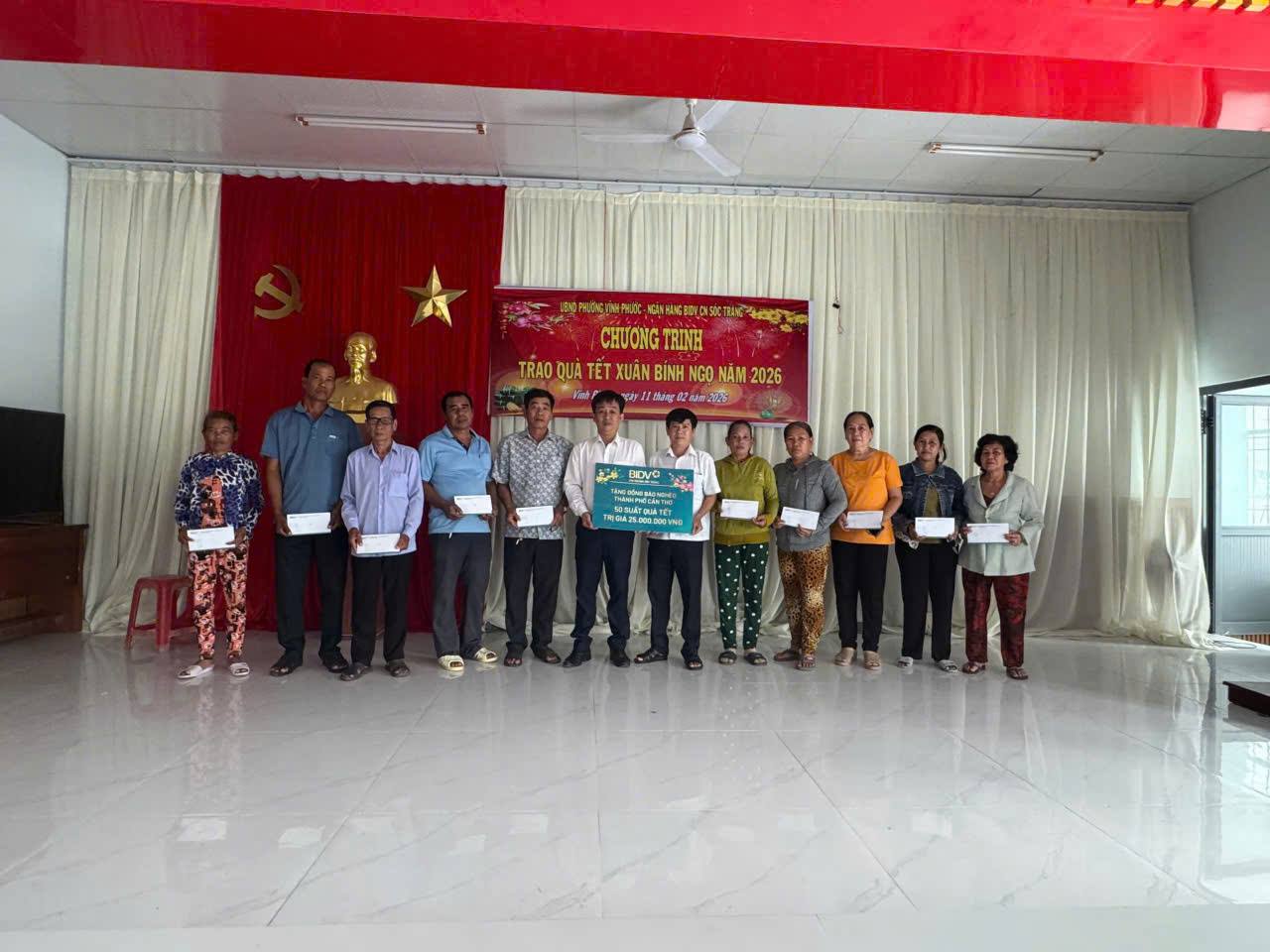 UBND phường Vĩnh Phước phối hợp tổ chức Chương trình trao quà Tết Xuân Bính Ngọ năm 2026