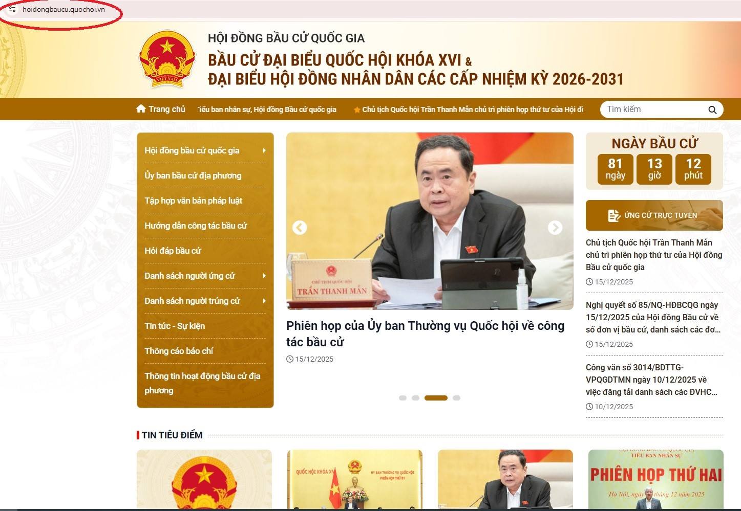 Hướng dẫn nộp hồ sơ ứng cử HĐND trên Cổng thông tin điện tử của Hội đồng bầu cử Quốc gia