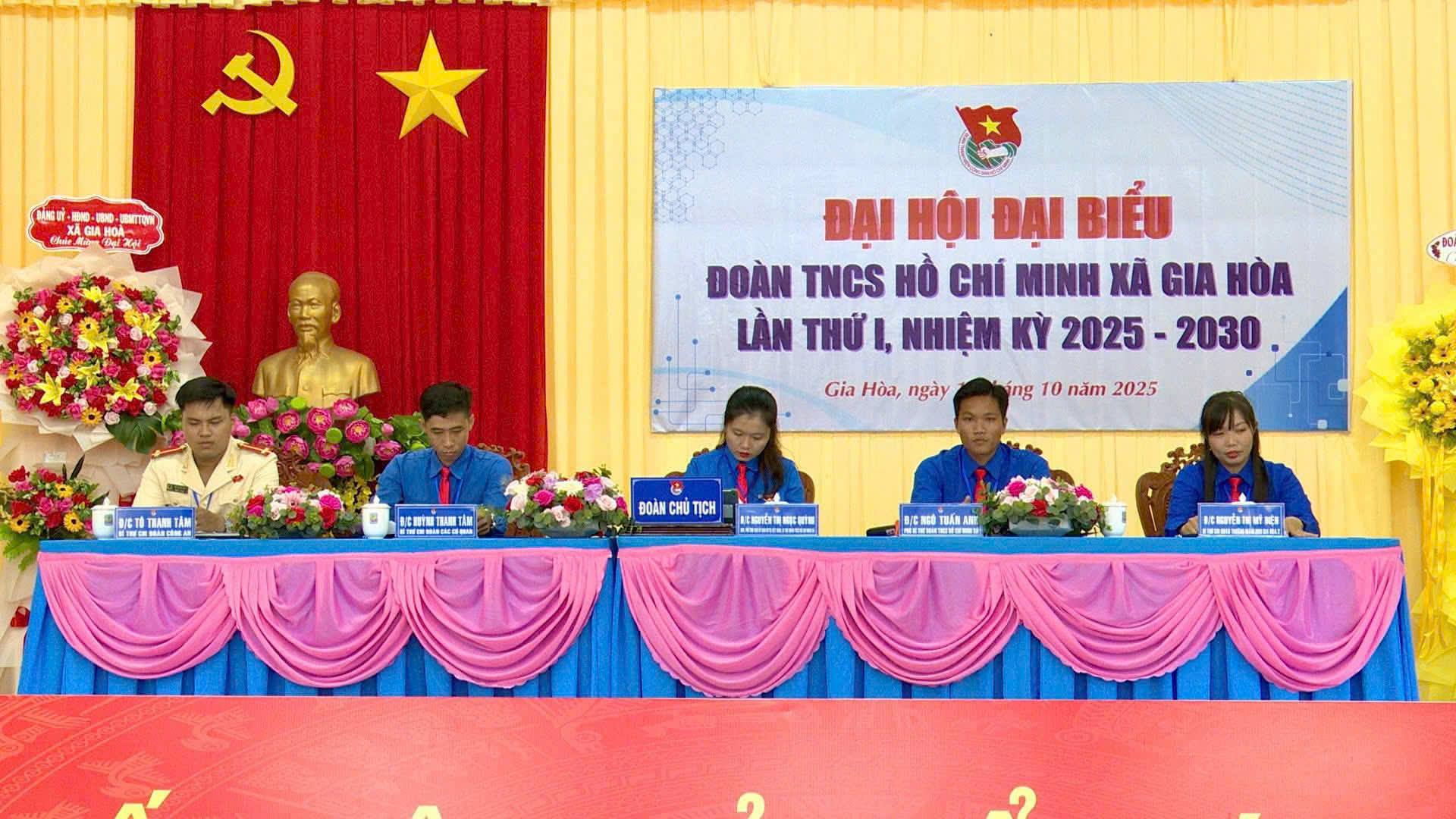 ĐẠI HỘI ĐẠI BIỂU ĐOÀN TNCS HỒ CHÍ MINH XÃ GIA HÒA LẦN THỨ I, NHIỆM KỲ 2025 – 2030 THÀNH CÔNG TỐT ĐẸP