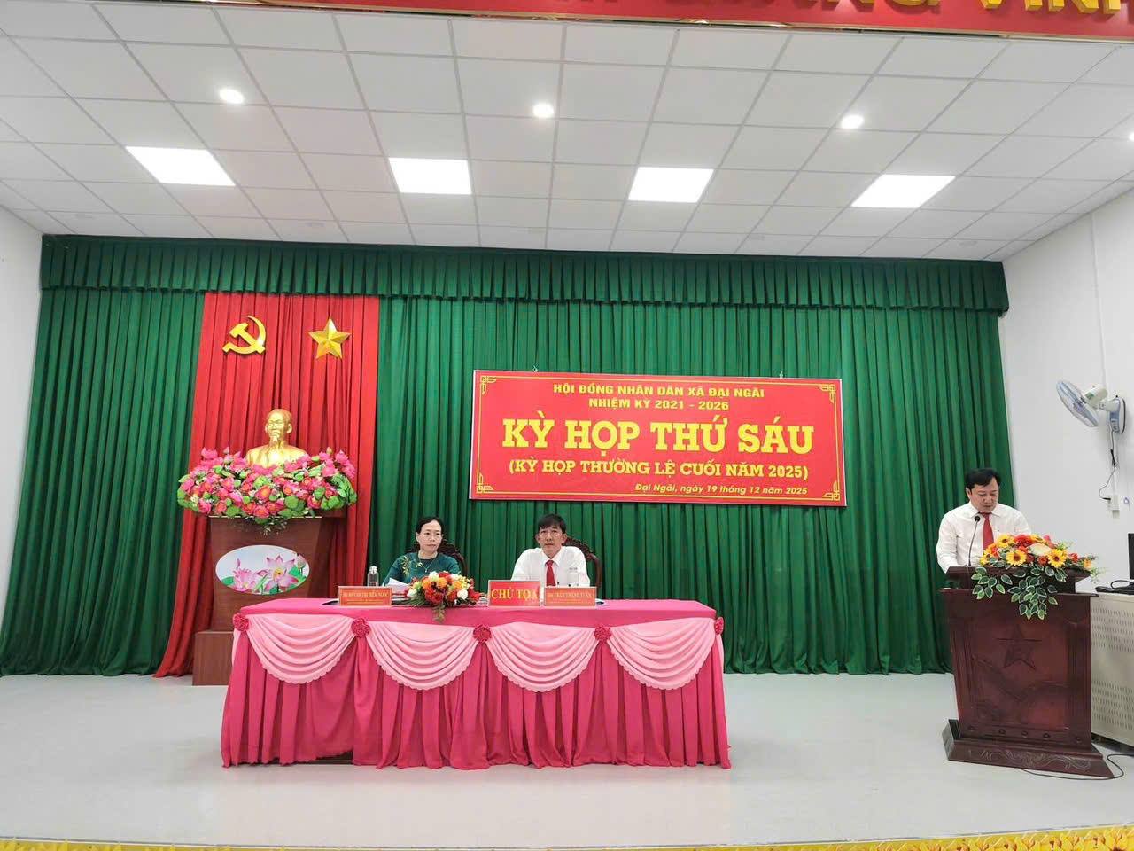 HĐND XÃ ĐẠI NGÃI TỔ CHỨC KỲ HỌP THỨ SÁU (Kỳ họp thường lệ cuối năm 2025)