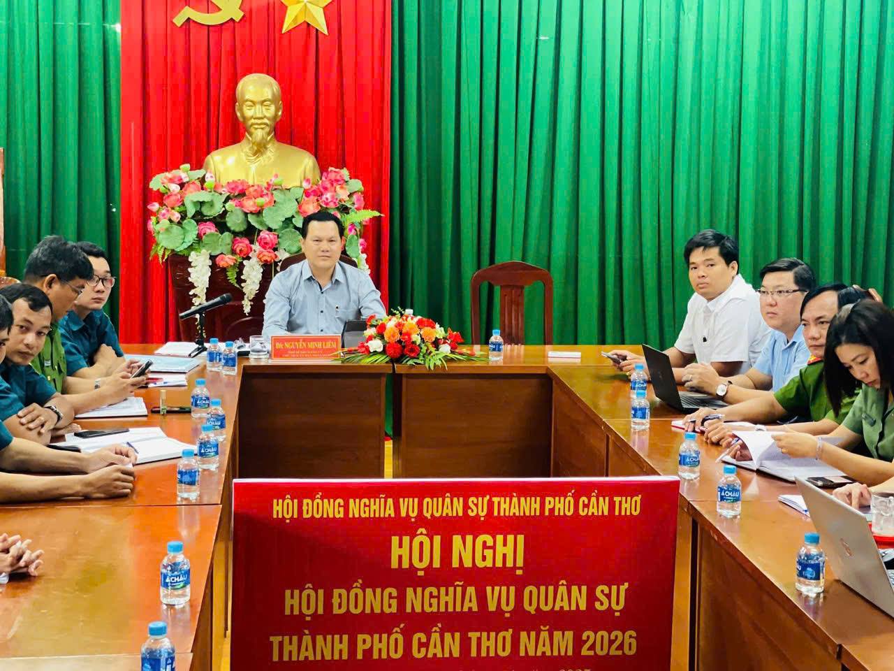 Hội đồng NVQS xã Đại Ngãi tổ chức điểm cầu họp trực tuyến về kết luận số lượng công dân đề nghị ra Lệnh gọi khám sức khoẻ NVQS năm 2026