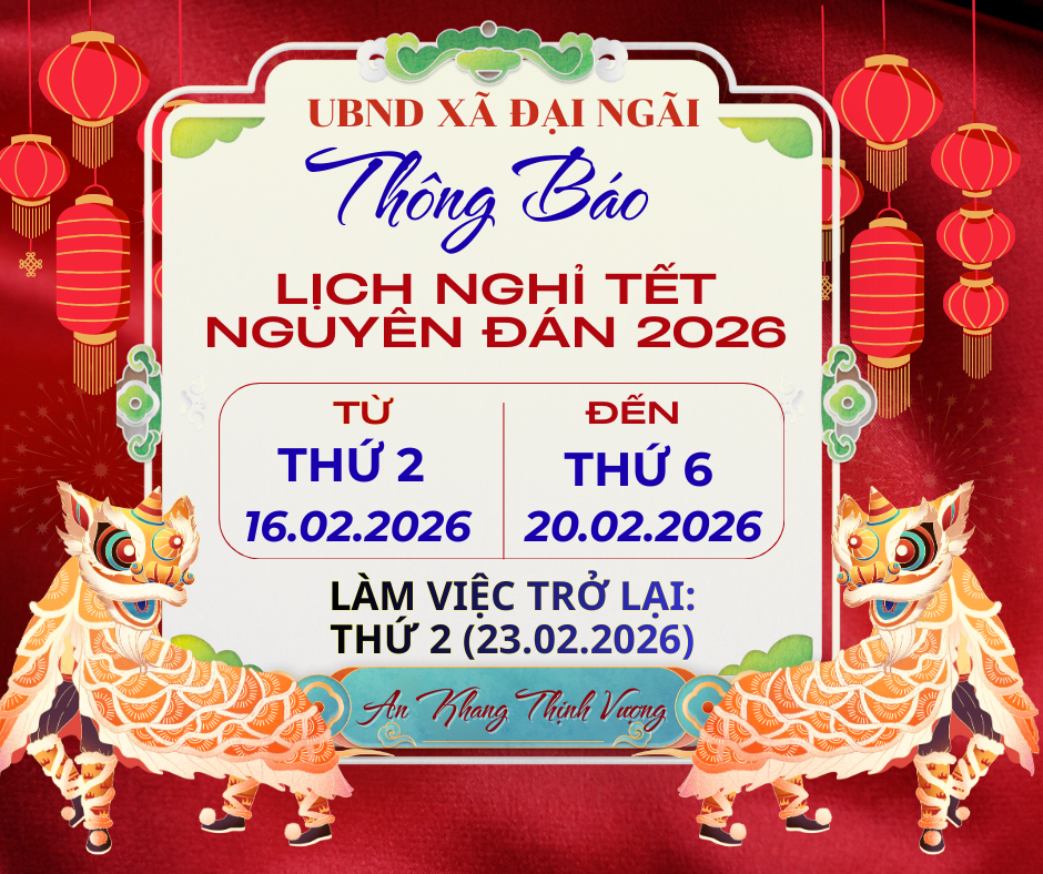 THÔNG BÁO LỊCH NGHỈ TẾT NGUYÊN ĐÁN NĂM 2026