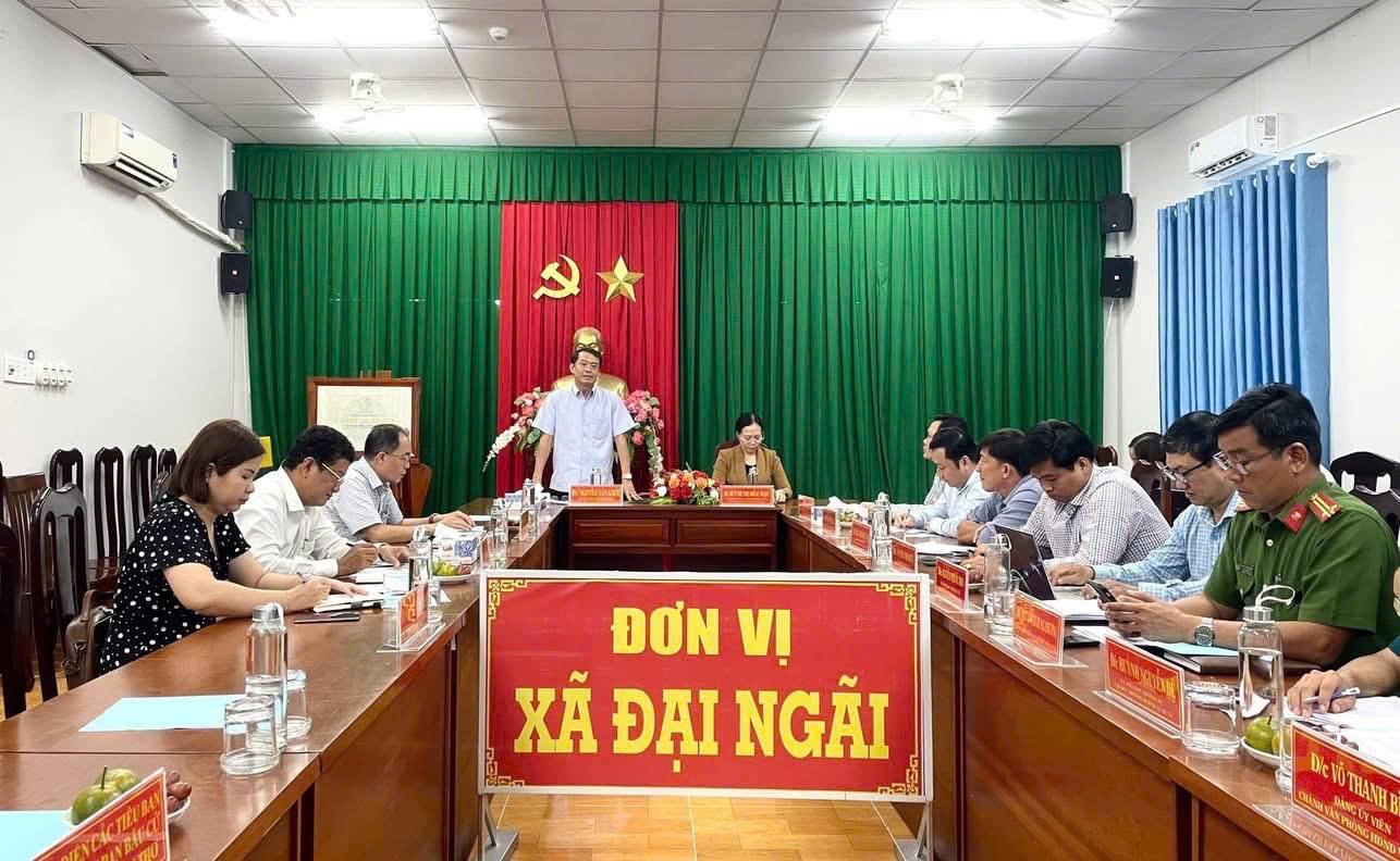 Đoàn kiểm tra của Ủy ban bầu cử thành phố kiểm tra công tác chuẩn bị bầu cử tại xã Đại Ngãi