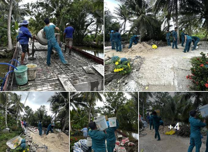 MÀU ÁO XANH TRÊN CÔNG TRÌNH CẦU SÁU CHANH