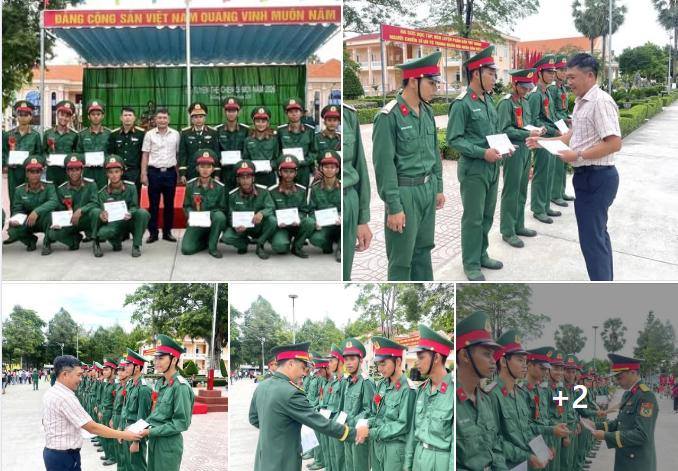 Xã Tân Thạnh thăm, tặng quà chiến sĩ mới tại Lễ tuyên thệ chiến sĩ mới năm 2026