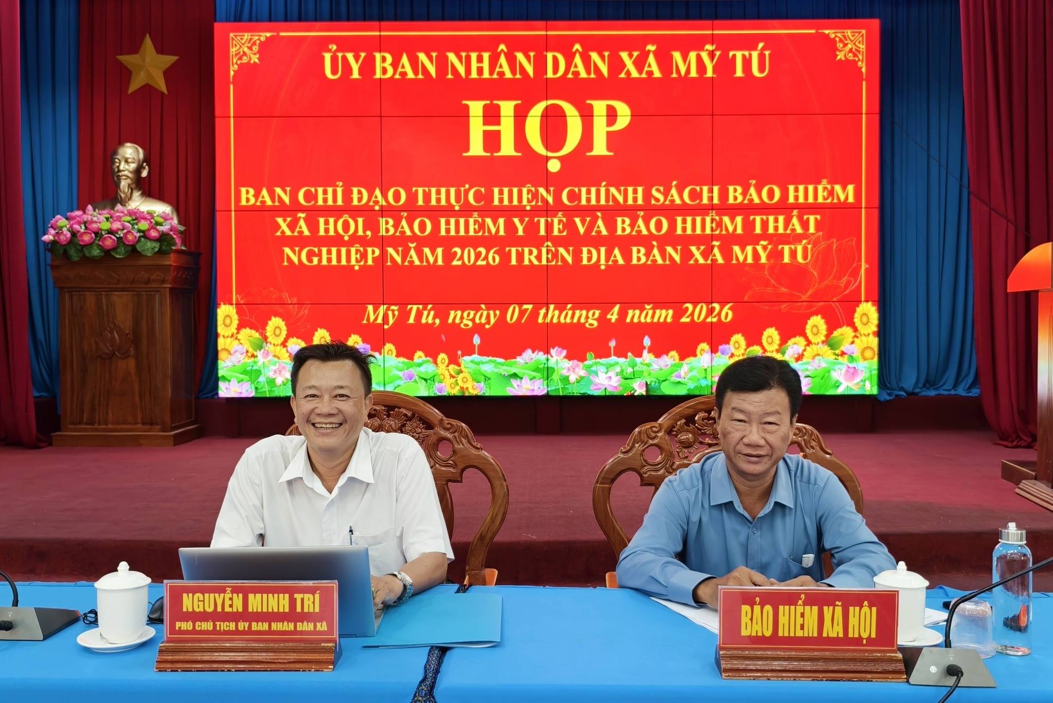 Cuộc họp Ban Chỉ đạo thực hiện chính sách bảo hiểm xã hội, bảo hiểm y tế và bảo hiểm thất nghiệp năm 2026 trên địa bàn xã Mỹ Tú