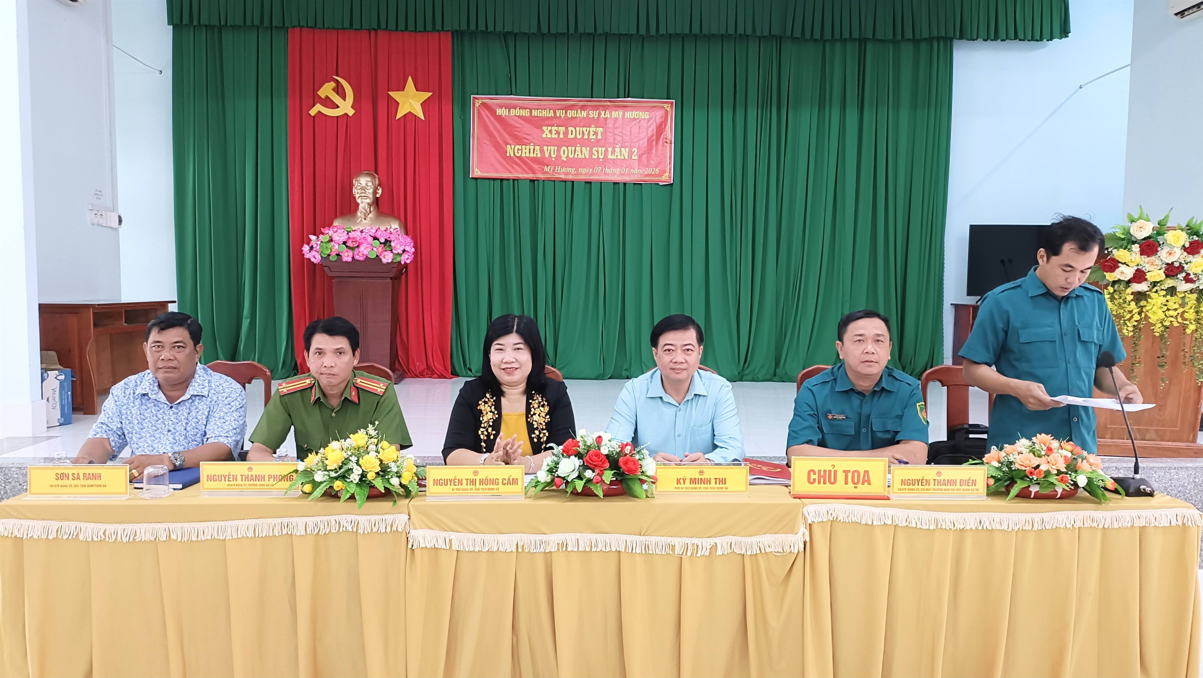 UBND XÃ MỸ HƯƠNG TỔ CHỨC HỌP XÉT DUYỆT NGHĨA VỤ QUÂN SỰ (NVQS) LẦN 2 NĂM 2026