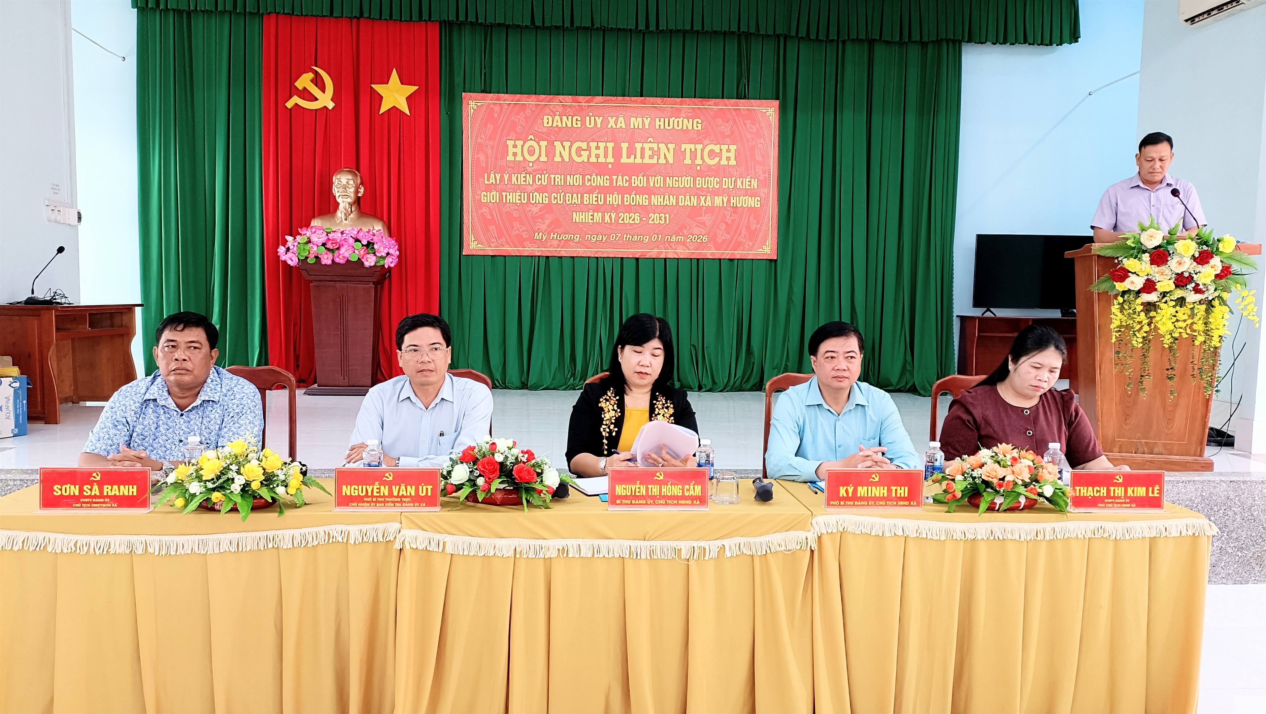 HỘI NGHỊ LẤY Ý KIẾN CỬ TRI NƠI CÔNG TÁC ĐỐI VỚI NGƯỜI ĐƯỢC DỰ KIẾN GIỚI THIỆU ỨNG CỬ ĐẠI BIỂU HĐND XÃ MỸ HƯƠNG, NHIỆM KỲ 2026 – 2031