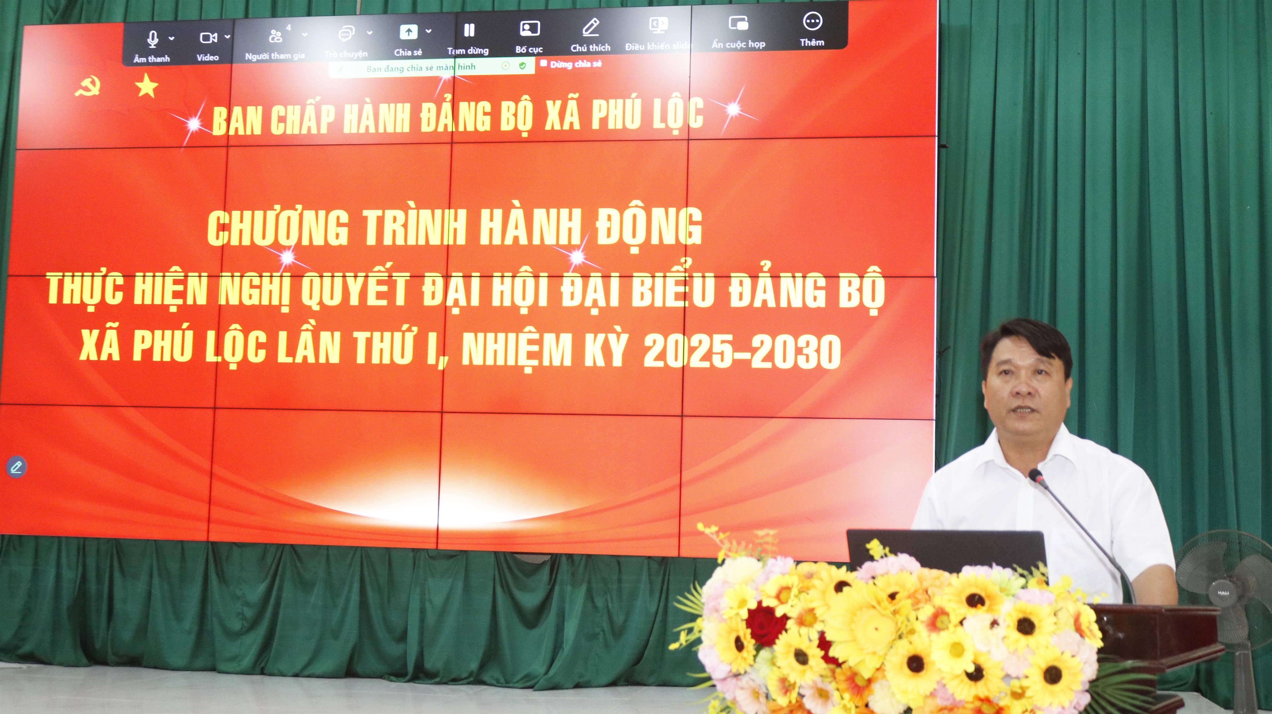 HỘI NGHỊ HỌC TẬP, QUÁN TRIỆT NGHỊ QUYẾT ĐẠI HỘI ĐẠI BIỂU ĐẢNG BỘ XÃ PHÚ LỘC LẦN THỨ I, NHIỆM KỲ 2025-2030.