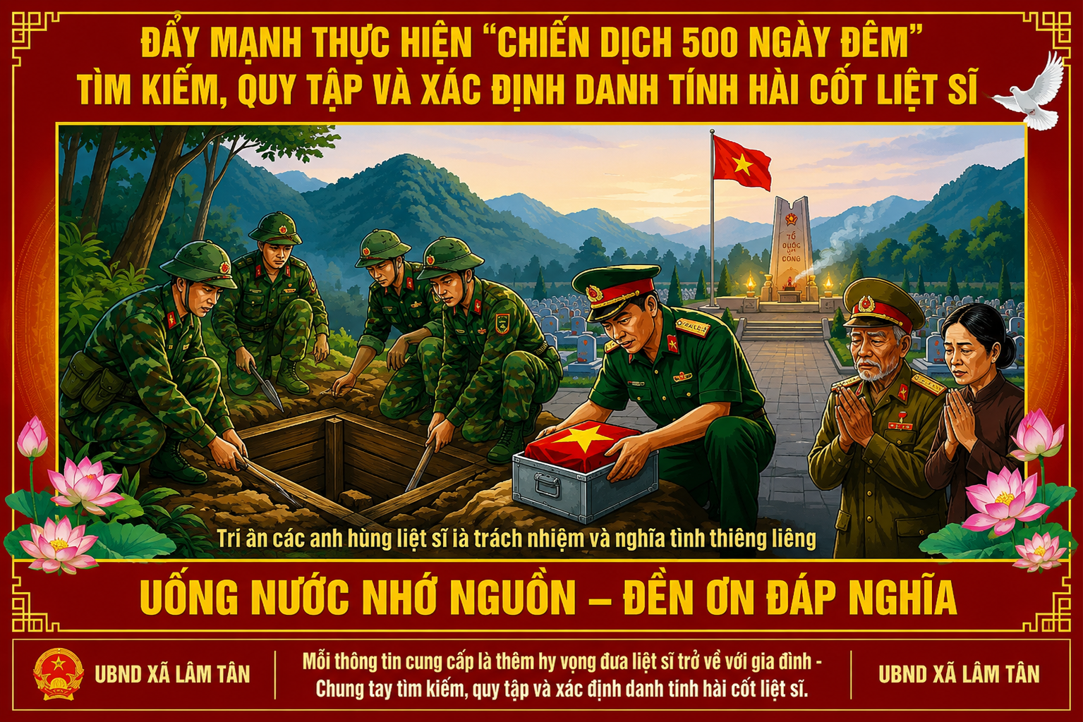 ĐẨY MẠNH TUYÊN TRUYỀN CÔNG TÁC TÌM KIẾM, QUY TẬP VÀ XÁC ĐỊNH DANH TÍNH HÀI CỐT LIỆT SĨ