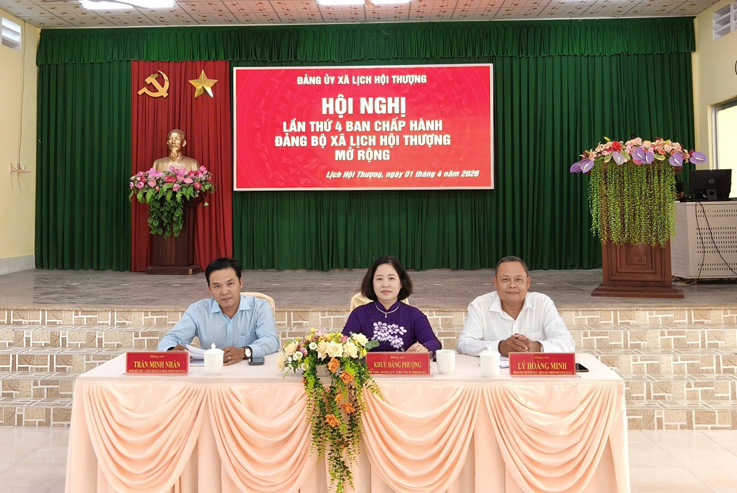 BAN CHẤP HÀNH ĐẢNG BỘ XÃ LỊCH HỘI THƯỢNG TỔ CHỨC HỘI NGHỊ LẦN THỨ 4 (MỞ RỘNG)