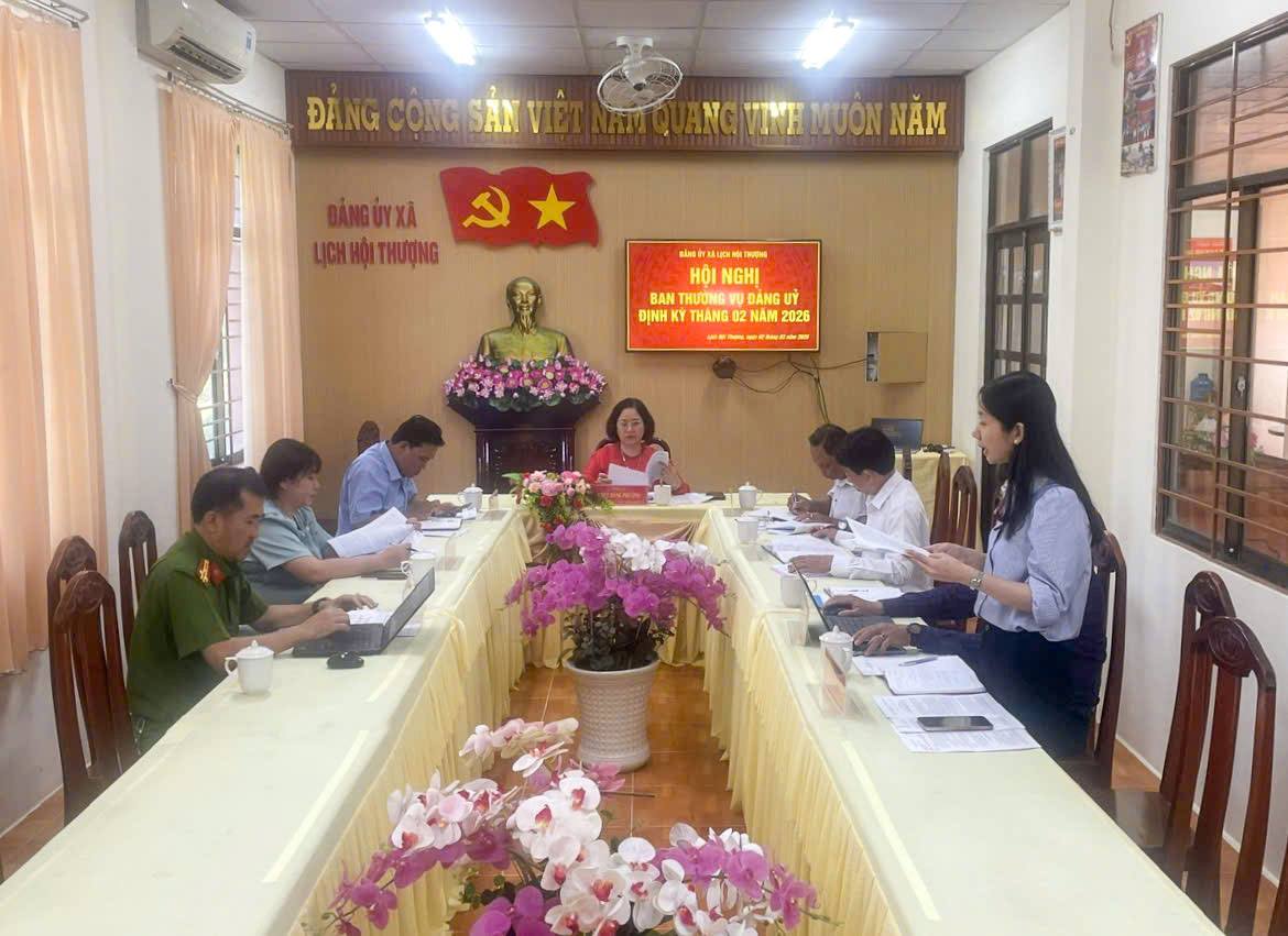 HỘI NGHỊ BAN THƯỜNG VỤ ĐẢNG ỦY XÃ LỊCH HỘI THƯỢNG ĐỊNH KỲ THÁNG 03 NĂM 2026