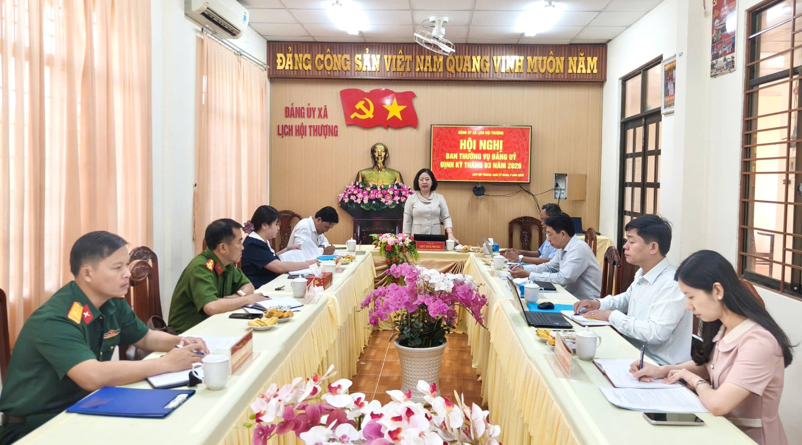 HỘI NGHỊ BAN THƯỜNG VỤ ĐẢNG ỦY ĐỊNH KỲ THÁNG 3 NĂM 2026