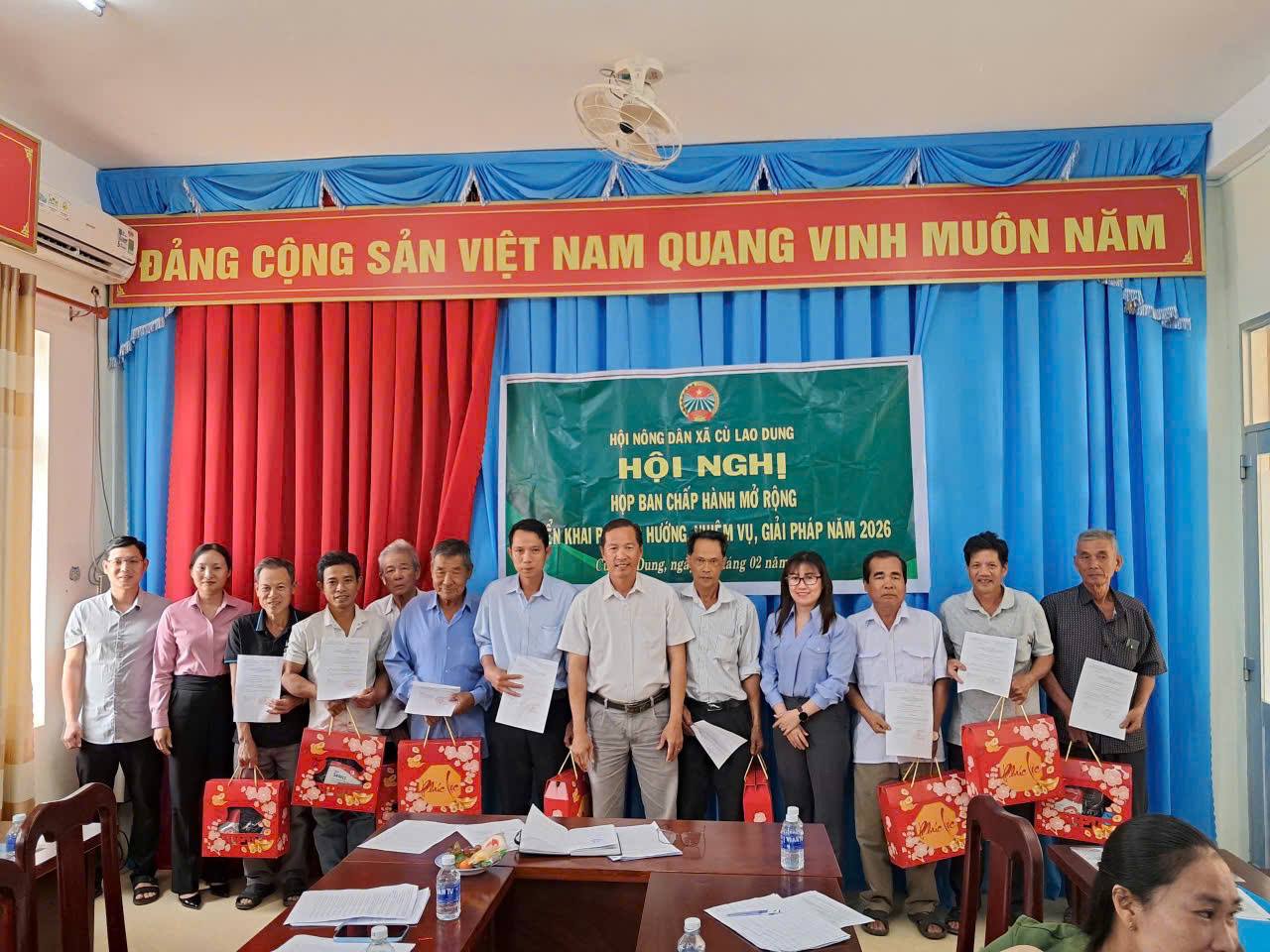 HỘI NÔNG DÂN XÃ CÙ LAO DUNG: TRIỂN KHAI NHIỆM VỤ NĂM 2026 VÀ HỌP MẶT TẶNG QUÀ XUÂN BÍNH NGỌ