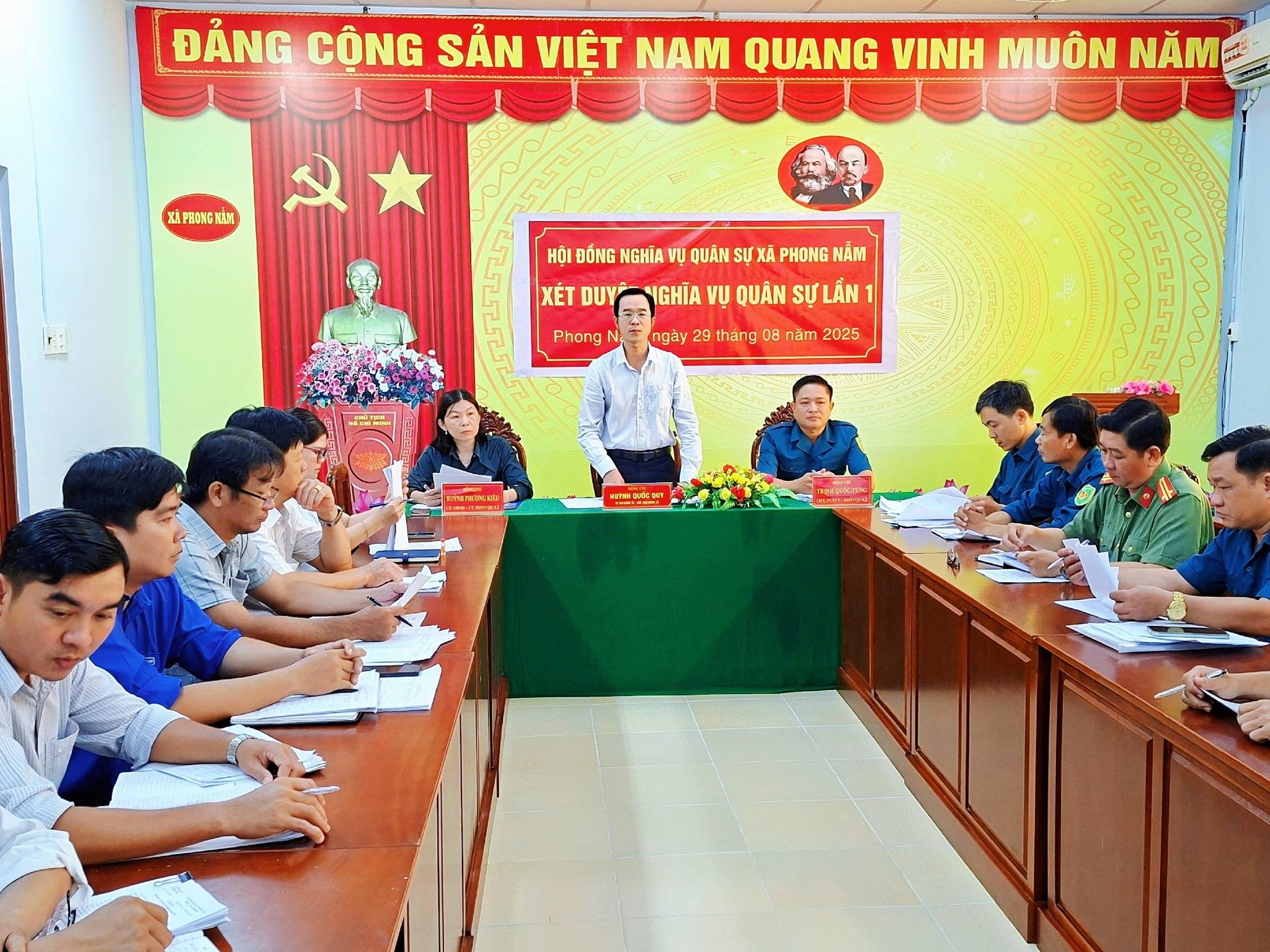 HỘI ĐỒNG NGHĨA VỤ QUÂN SỰ XÃ PHONG NẪM  TỔ CHỨC HỌP XÉT DUYỆT NGHĨA VỤ QUÂN SỰ LẦN 1 NĂM 2026