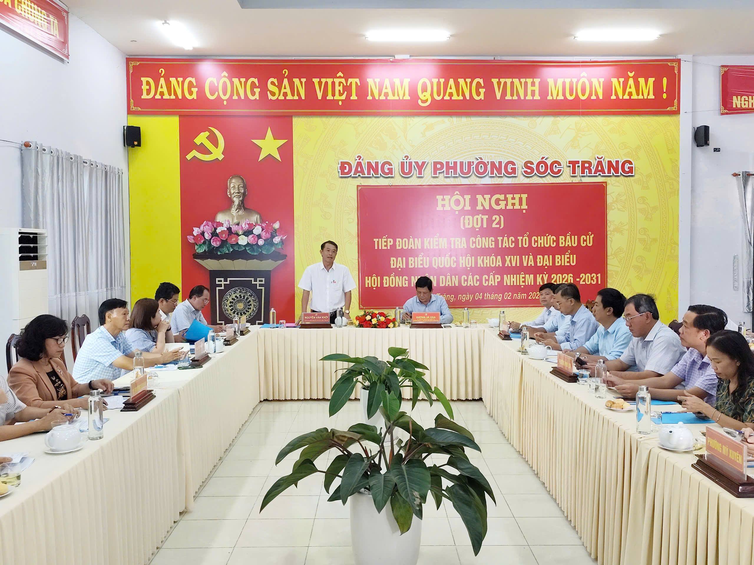 Ủy ban bầu cử thành phố Cần Thơ kiểm tra công tác tổ chức bầu cử các cấp tại phường Sóc Trăng, phường Phú Lợi, phường Mỹ Xuyên, xã Trường Khánh và xã Tài Văn