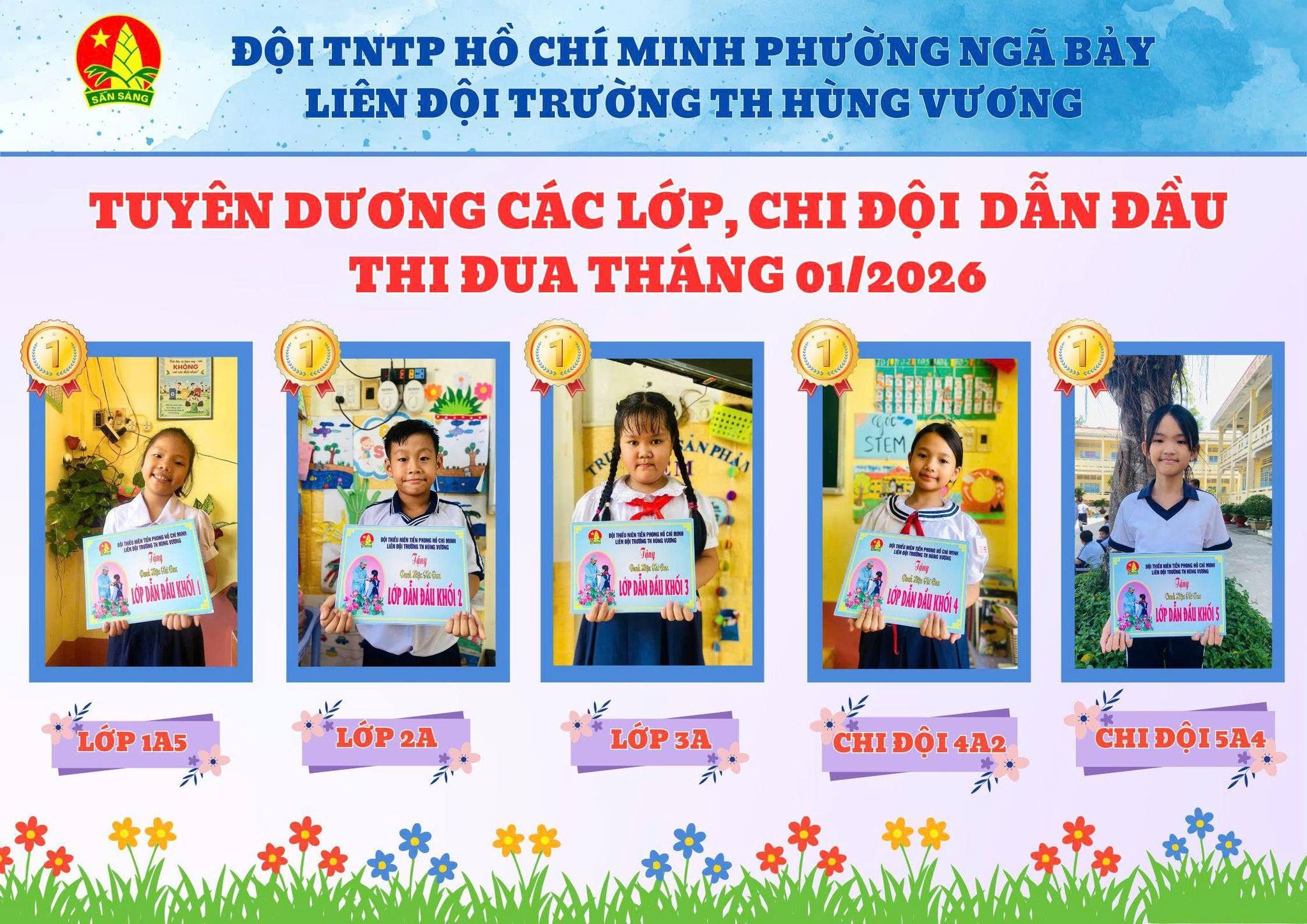 HỘI ĐỒNG ĐỘI PHƯỜNG NGÃ BẢY GHI NHẬN  BẢN TIN SINH HOẠT DƯỚI CỜ CHỦ ĐIỂM “EM LÀ MẦM NON CỦA ĐẢNG” GẮN VỚI LỄ KẾT NẠP ĐỘI VIÊN NĂM 2026 CỦA LIÊN ĐỘI TRƯỜNG TIỂU HỌC HÙNG VƯƠNG