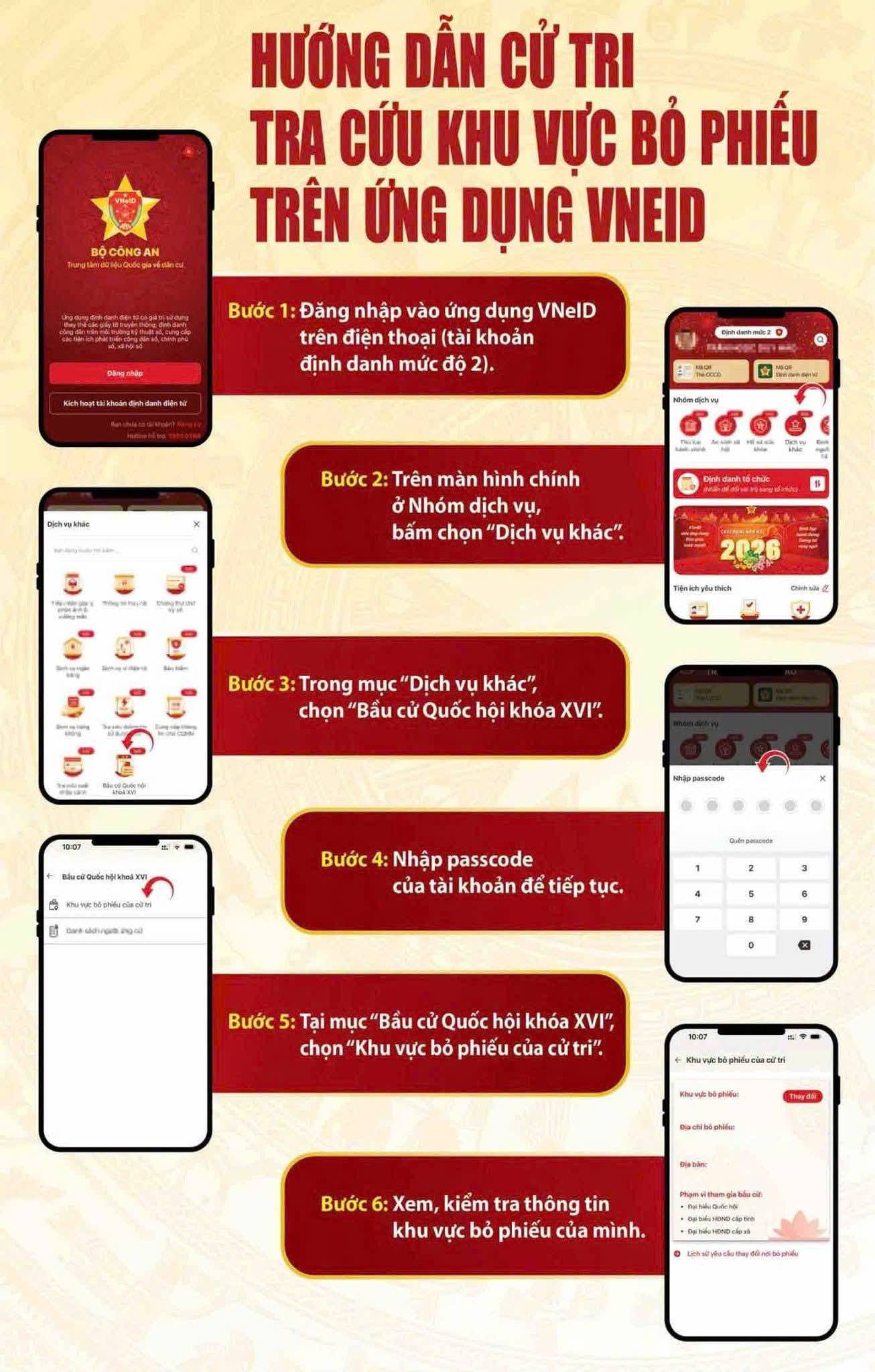 HƯỚNG DẪN TRA CỨU THÔNG TIN BẦU CỬ TRÊN ỨNG DỤNG VNeID