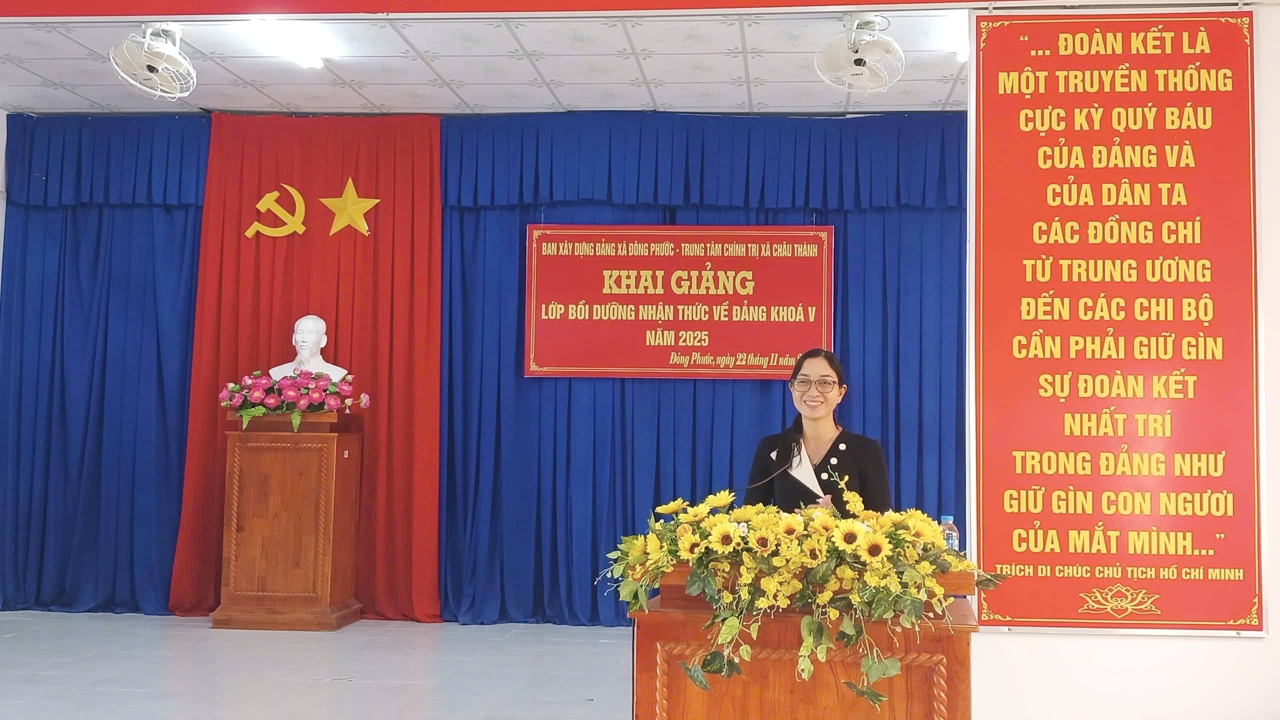 Xã Đông Phước tổ chức khai giảng lớp nhận thức về Đảng (Khóa V /2025)