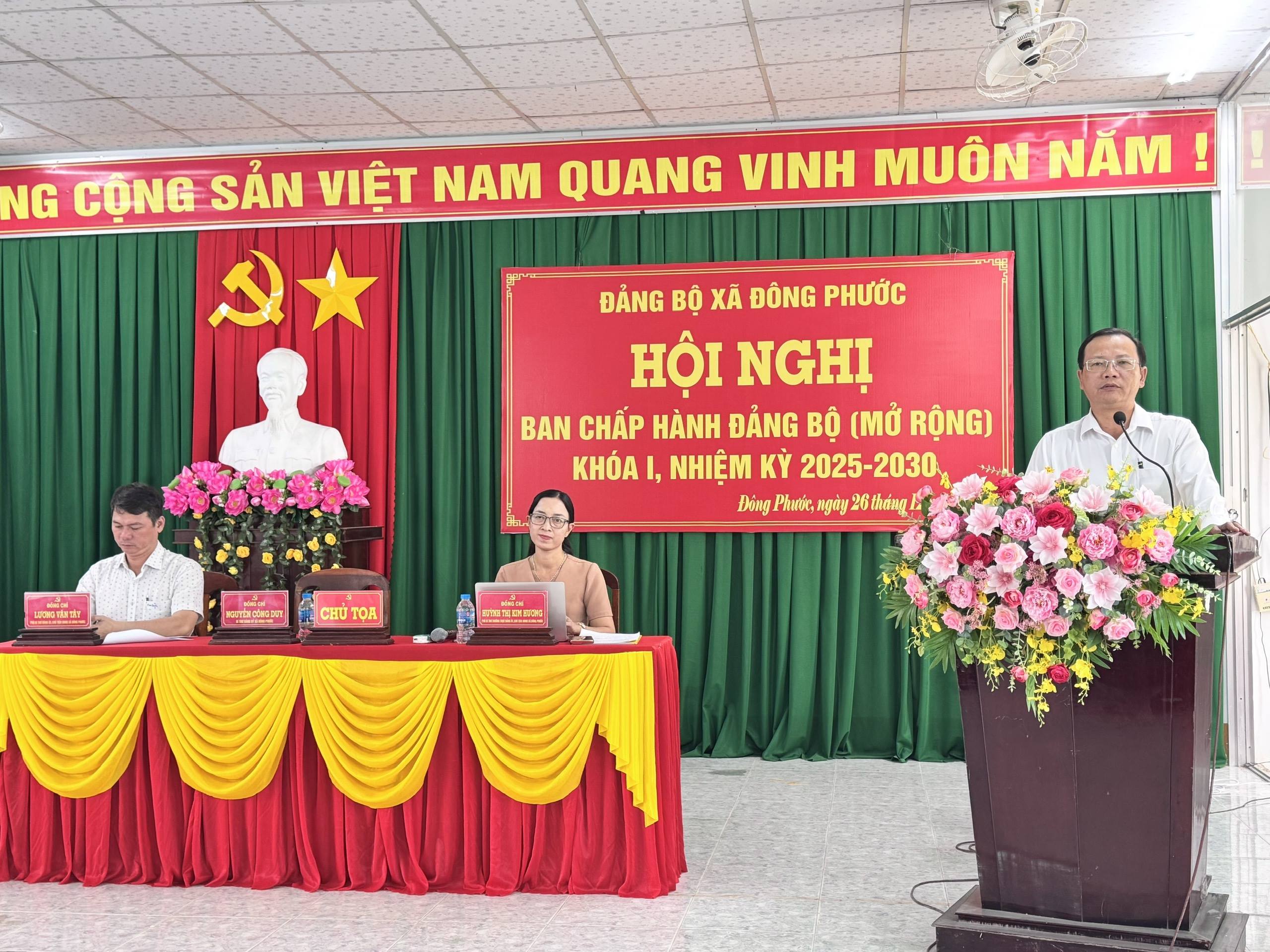 Xã Đông Phước tổ chức tổng kết năm 2025, triển khai chương trình công tác năm 2026