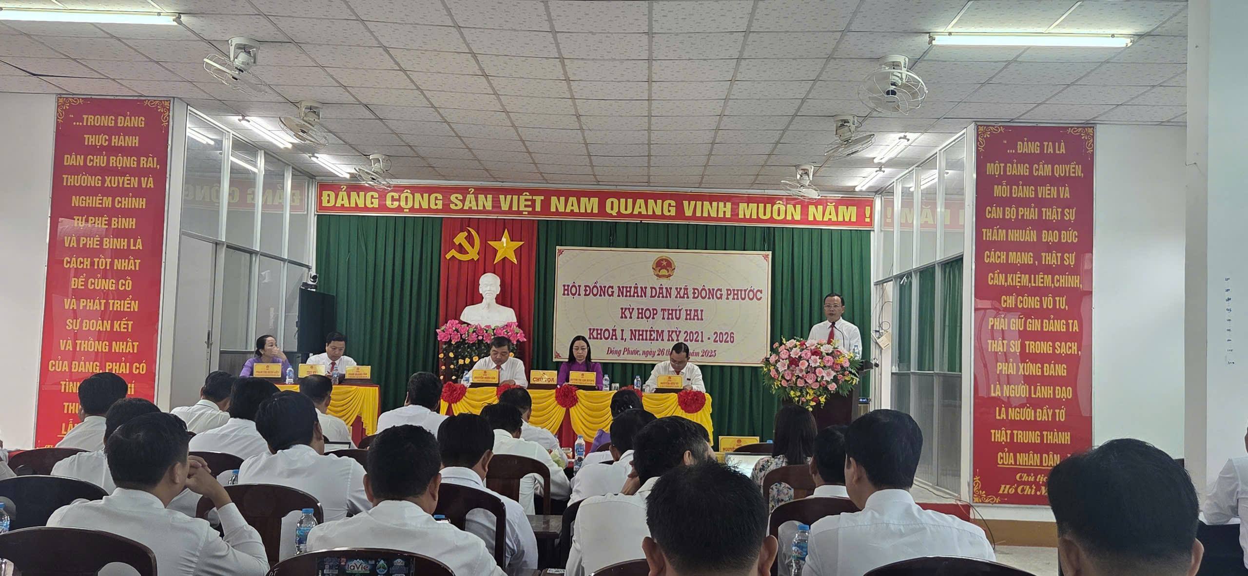  HĐND xã Đông Phước tổ chức Kỳ họp thứ Hai,  nhiệm kỳ 2021-2026