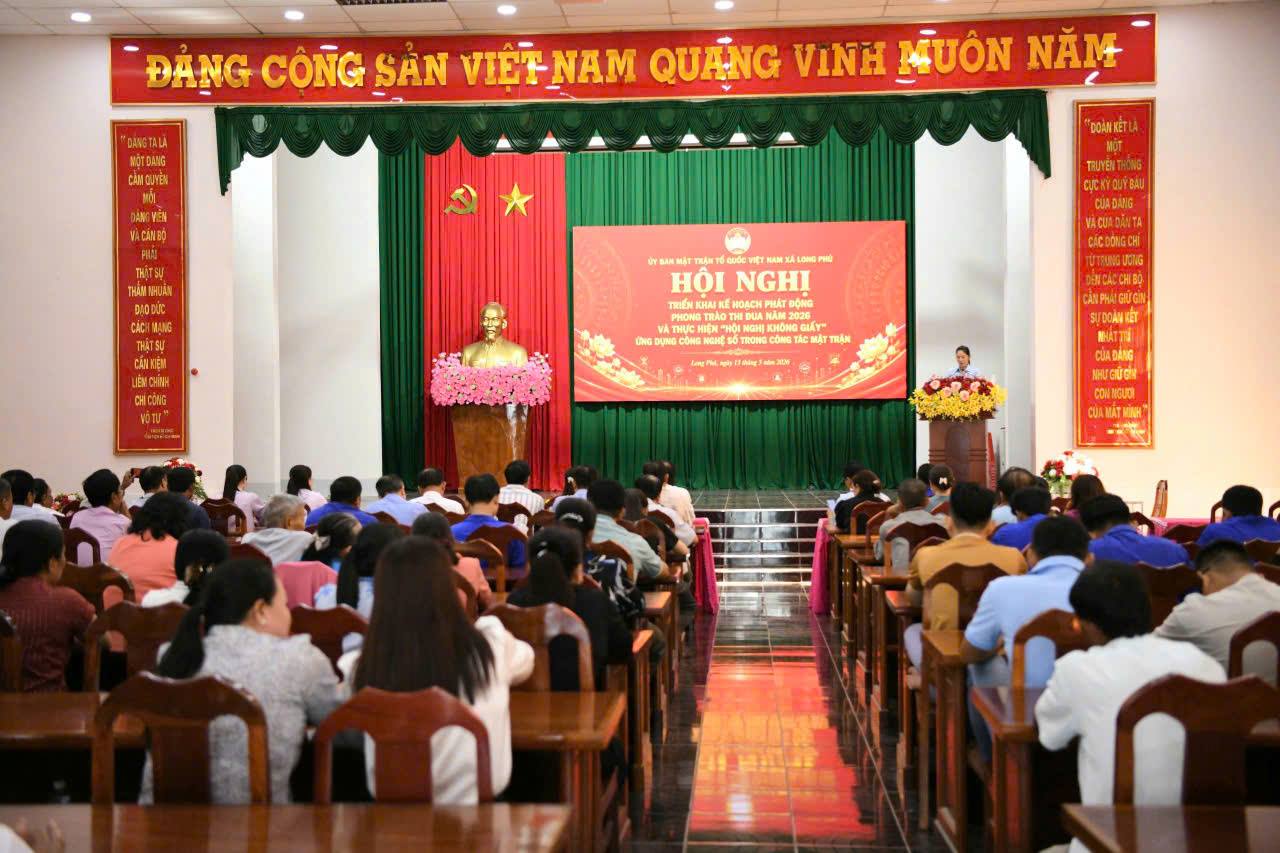 Ủy ban MTTQ Việt Nam xã Long Phú tổ chức Hội nghị triển khai Kế hoạch phát động phong trào thi đua năm 2026