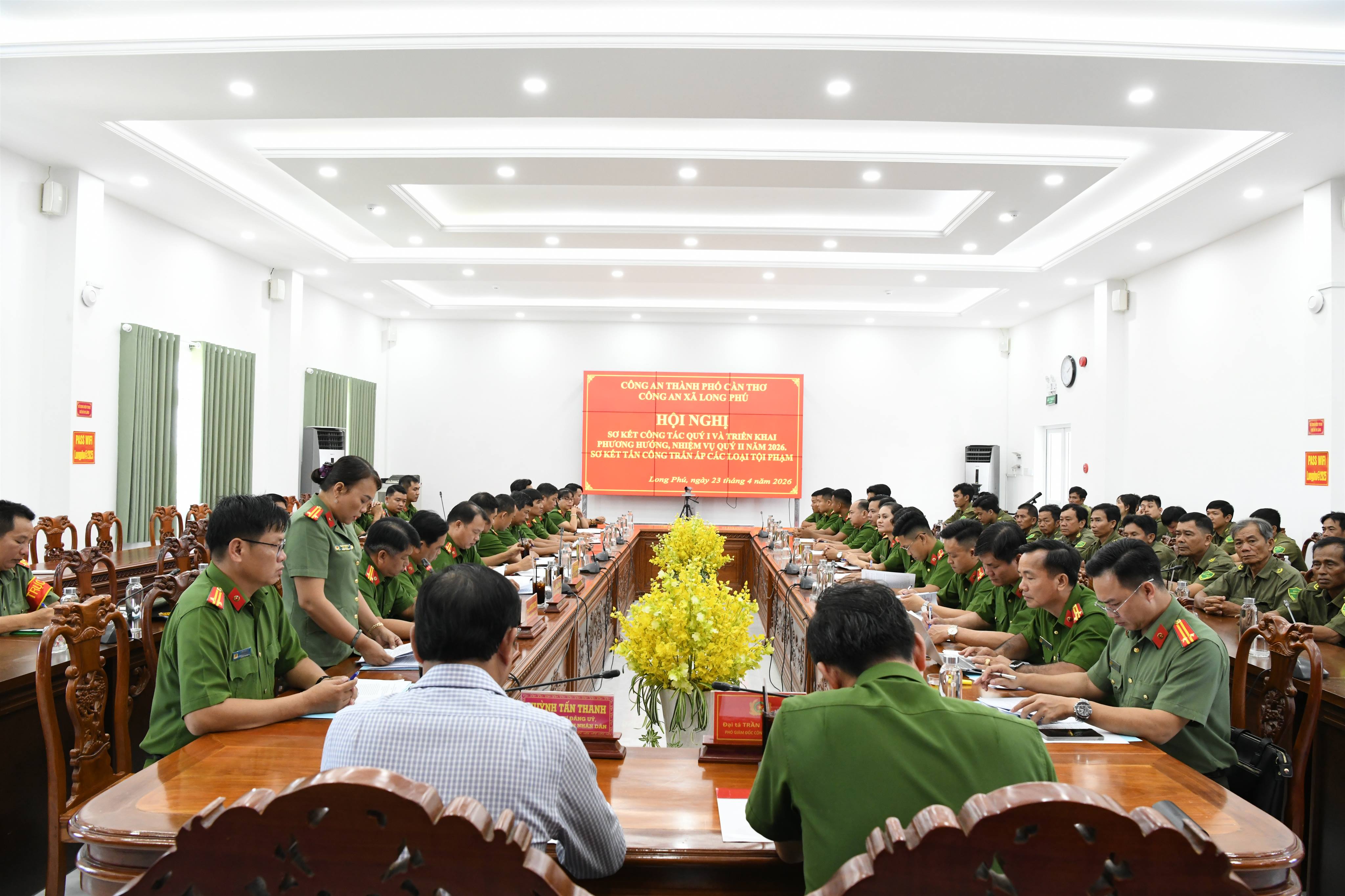 Công an xã Long Phú sơ kết công tác bảo đảm an ninh trật tự quý I năm 2026