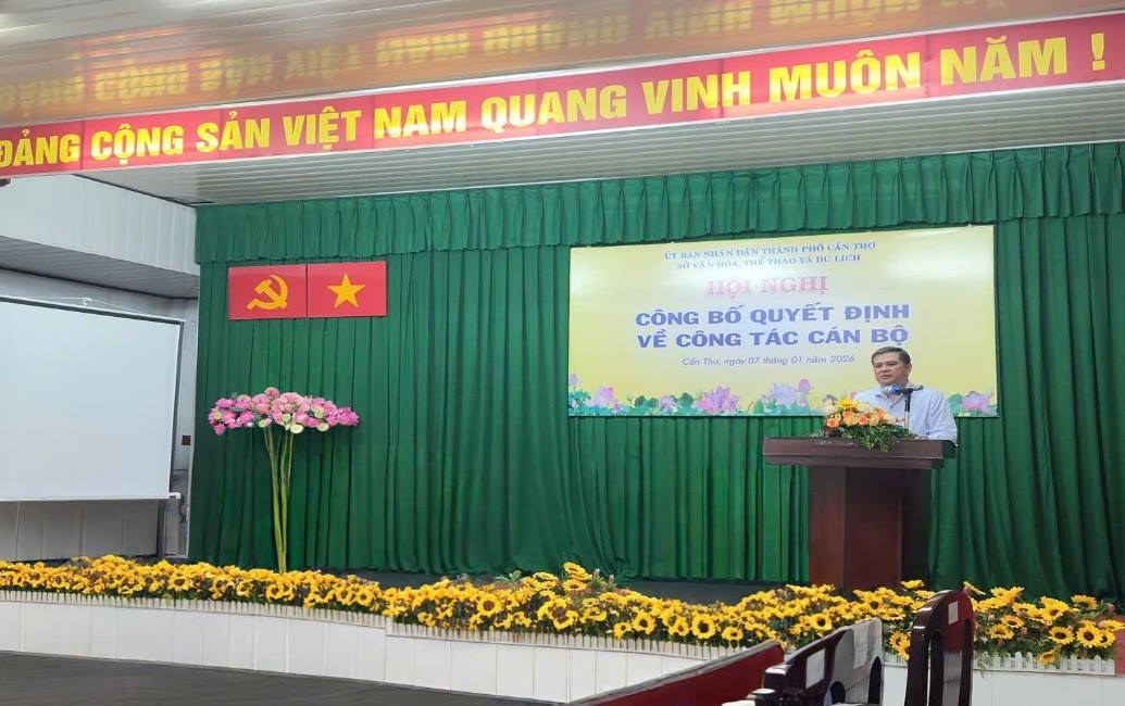 Sở Văn hóa, Thể thao và Du lịch thành phố Cần Thơ Công bố các quyết định về công tác cán bộ