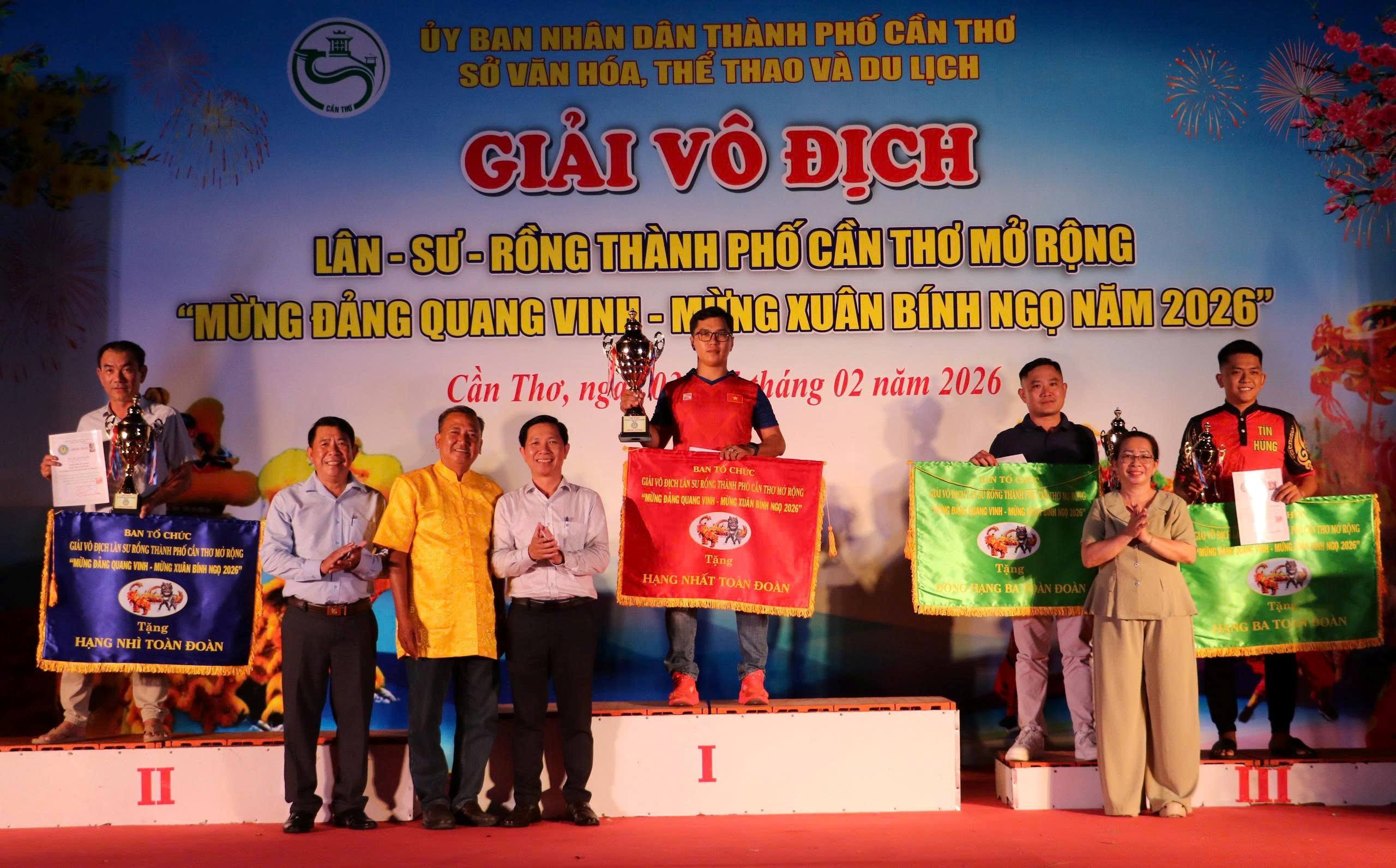 Thành phố Cần Thơ long trọng tổ chức Giải vô địch Lân - Sư - Rồng TP Cần Thơ mở rộng “Mừng Đảng quang vinh - Mừng Xuân Bính Ngọ năm 2026”