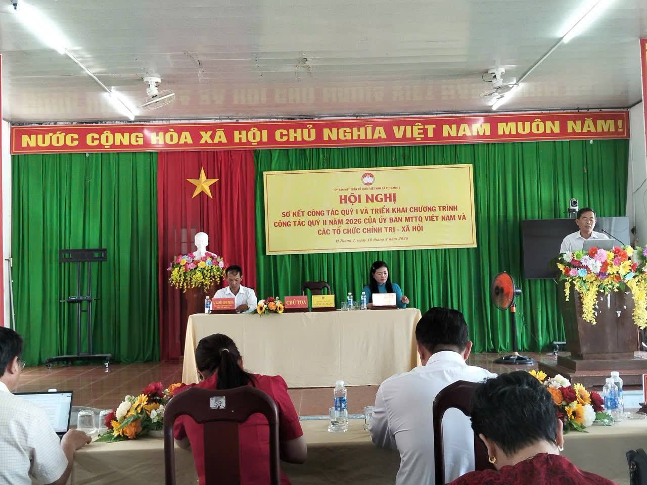 Ủy ban MTTQ Việt Nam xã Vị Thanh 1 tổ chức Hội nghị sơ kết công tác Quý I, triển khai phương hướng, nhiệm vụ quý II
