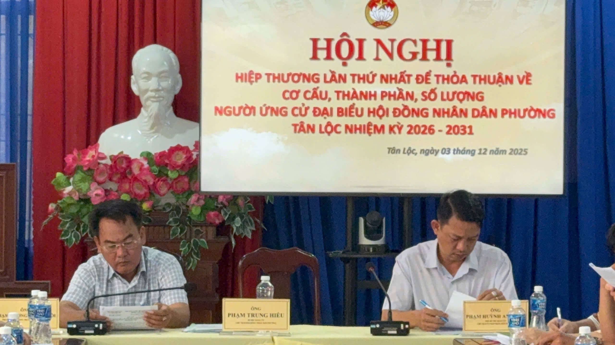 ỦY BAN MTTQ VN PHƯỜNG TÂN LỘC TỔ CHỨC HỘI NGHỊ HIỆP THƯƠNG LẦN 1