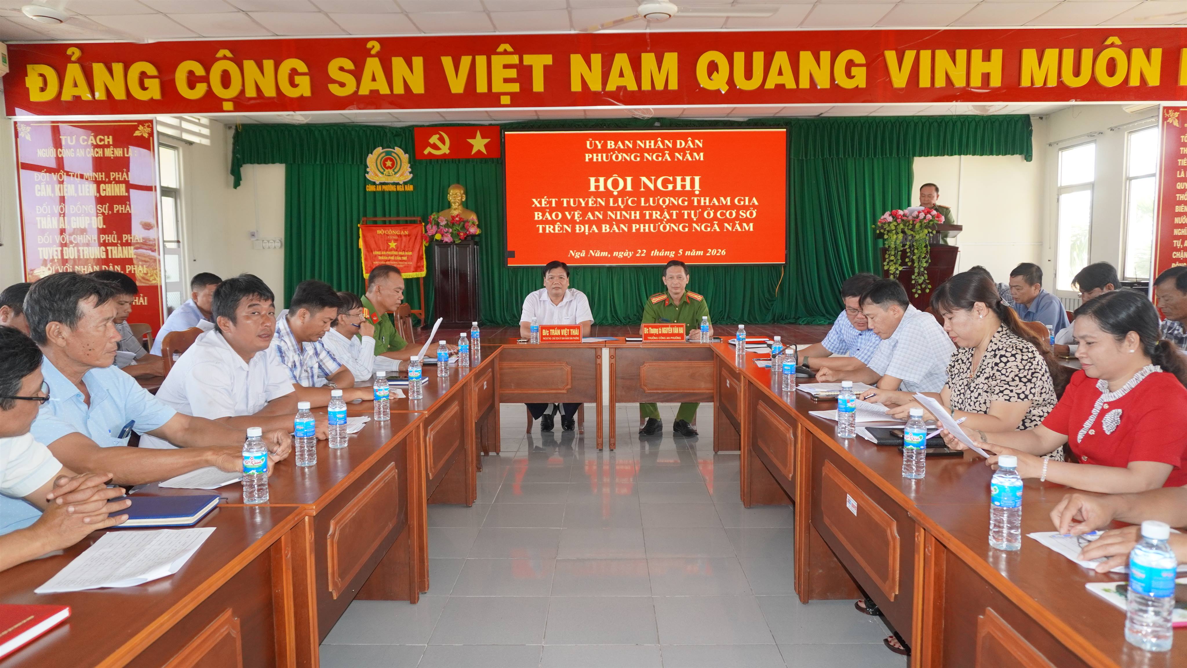 Công an phường Ngã Năm tổ chức hội nghị xét tuyển lực lượng tham gia bảo vệ an ninh, trật tự ở cơ sở trên địa bàn phường