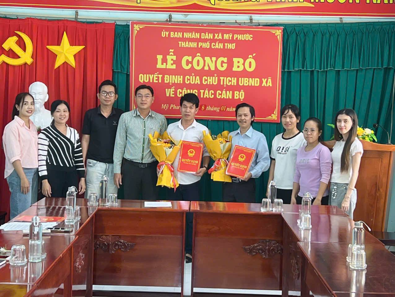 Hội nghị công bố quyết định của Chủ tịch Ủy ban nhân dân xã Mỹ Phước về công tác cán bộ