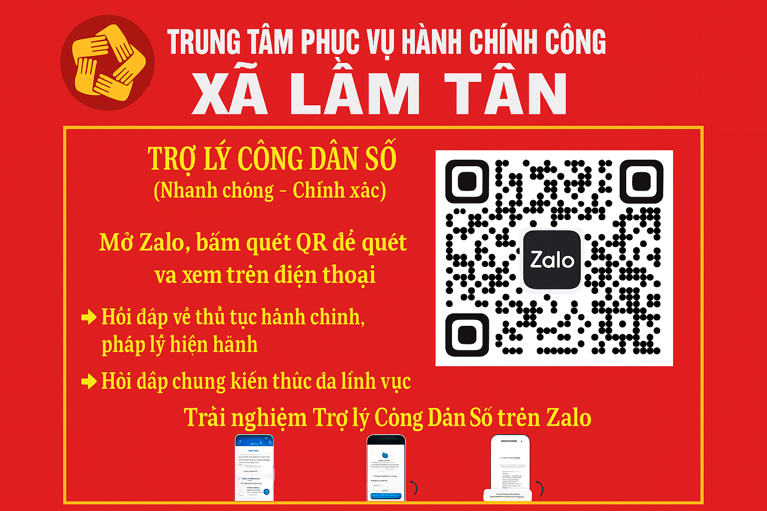 Xã Lâm Tân triển khai “Trợ lý Công Dân Số” trên ứng dụng Zalo