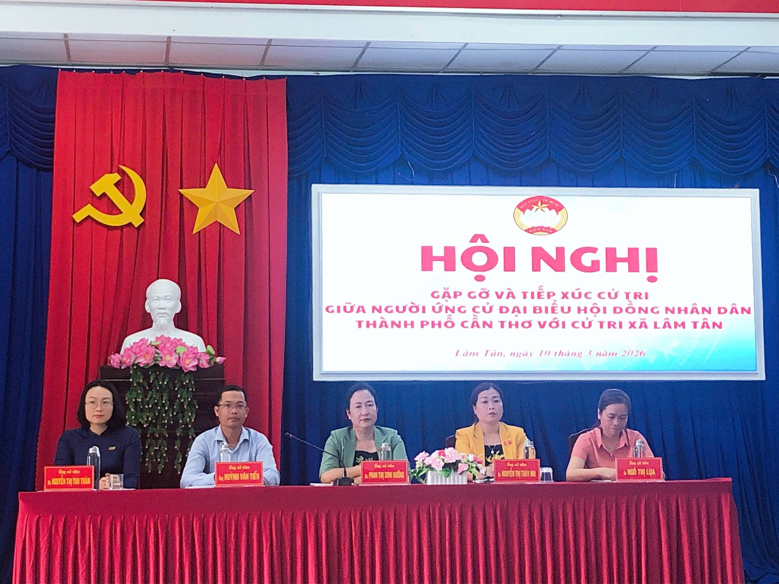 Xã Lâm Tân tổ chức Hội nghị tiếp xúc cử tri với người ứng cử đại biểu HĐND thành phố Cần Thơ nhiệm kỳ 2026–2031