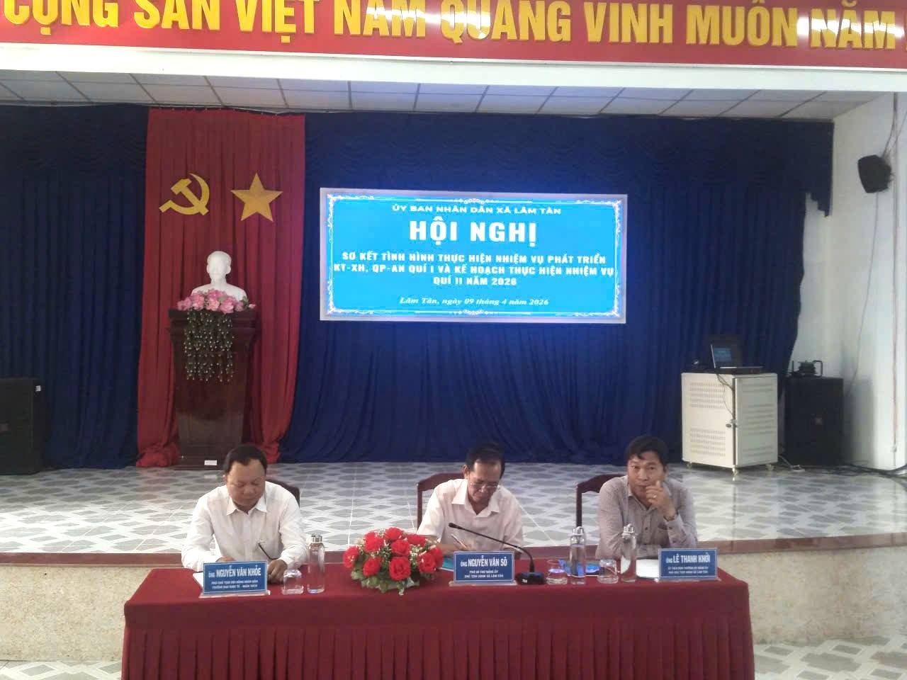 Xã Lâm Tân tổ chức Hội nghị UBND xã mở rộng đánh giá kết quả Quí I năm 2026