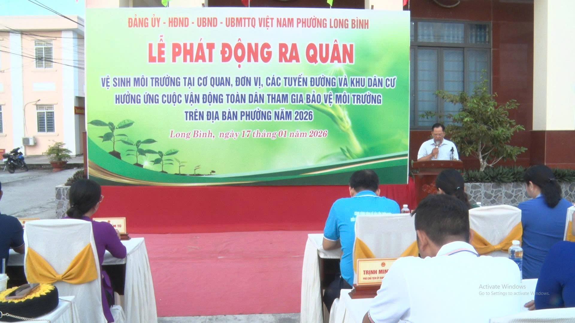 PHƯỜNG LONG BÌNH RA QUÂN TỔNG VỆ SINH MÔI TRƯỜNG HƯỞNG ỨNG CUỘC VẬN ĐỘNG TOÀN DÂN BẢO VỆ MÔI TRƯỜNG
