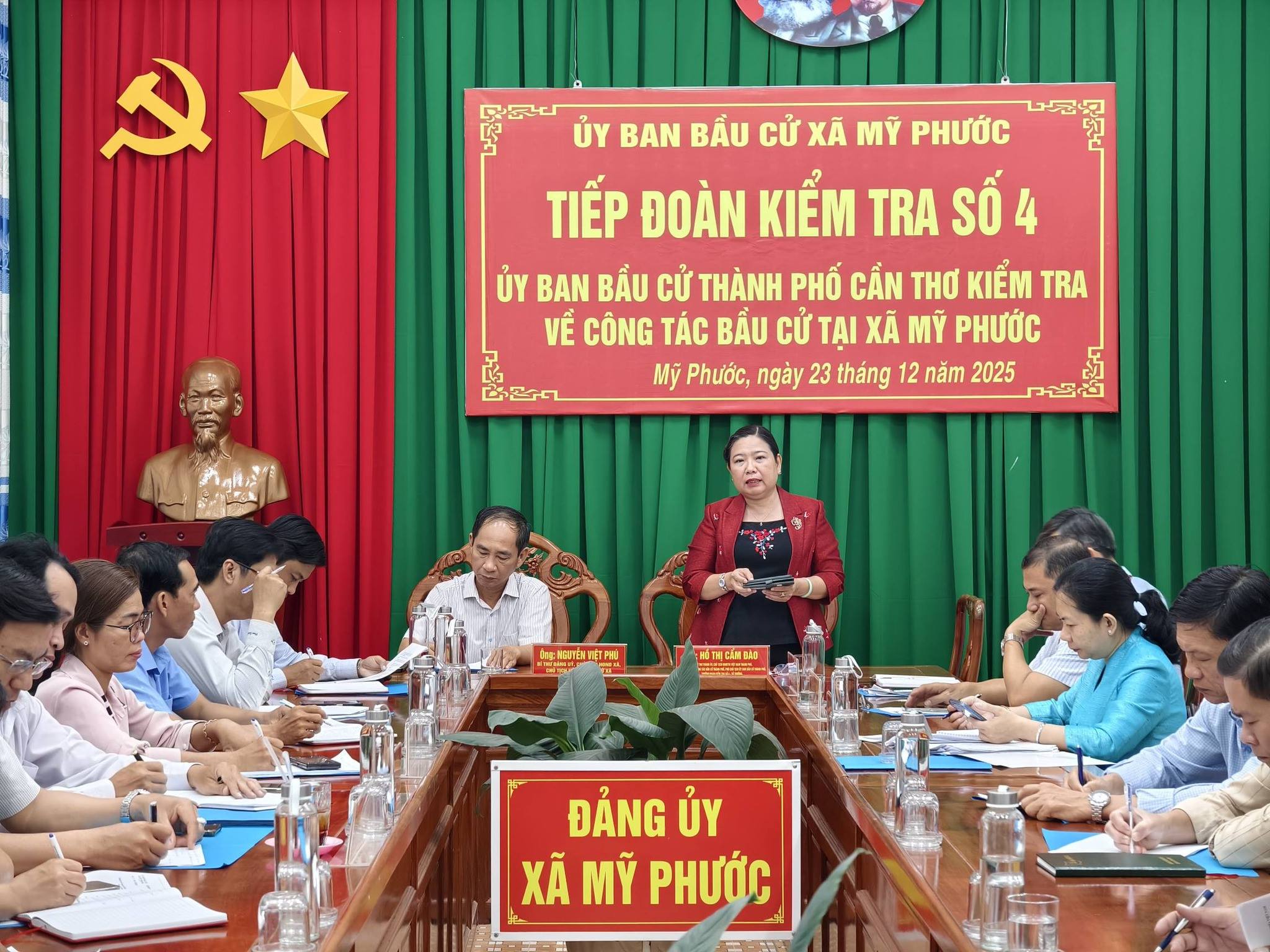Mỹ Phước: Tiếp đoàn kiểm tra số 4 của Ủy ban bầu cử thành phố Cần Thơ