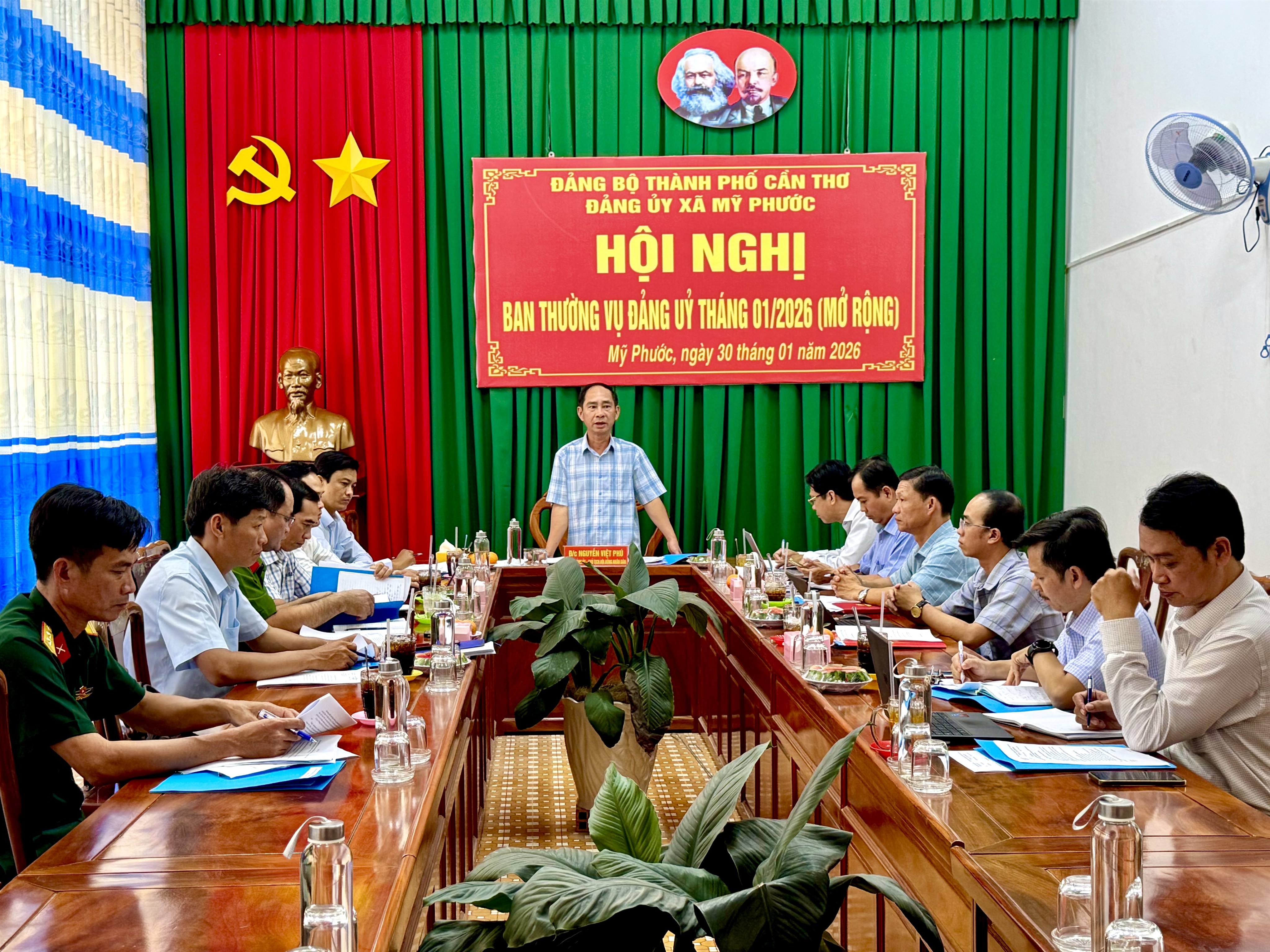 BAN THƯỜNG VỤ ĐẢNG ỦY XÃ MỸ PHƯỚC TỔ CHỨC HỘI NGHỊ THÁNG 01 NĂM 2026