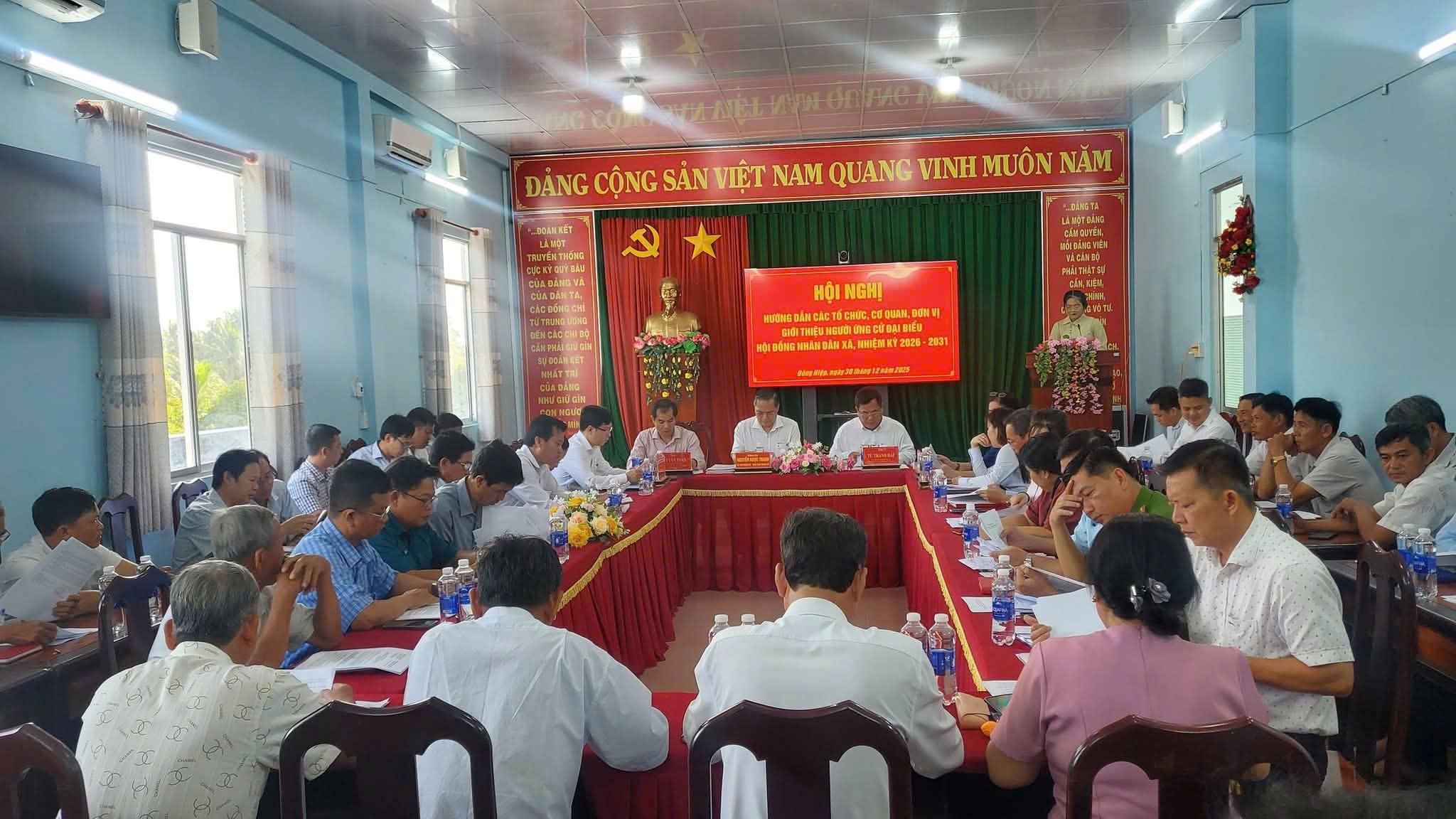 HỘI NGHỊ HƯỚNG DẪN CÁC TỔ CHỨC, CƠ QUAN, ĐƠN VỊ,  GIỚI THIỆU NGƯỜI ỨNG CỬ ĐẠI BIỂU HĐND XÃ,  NHIỆM KỲ 2026 – 2031