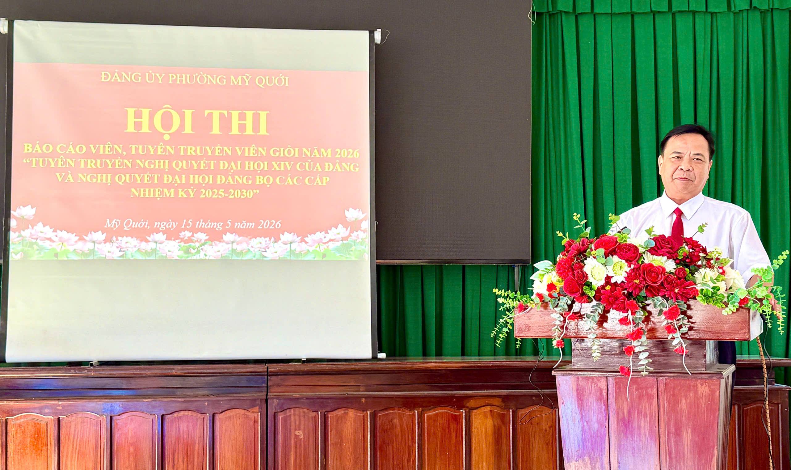 Phường Mỹ Quới khai mạc Hội thi báo cáo viên, tuyên truyền viên giỏi năm 2026