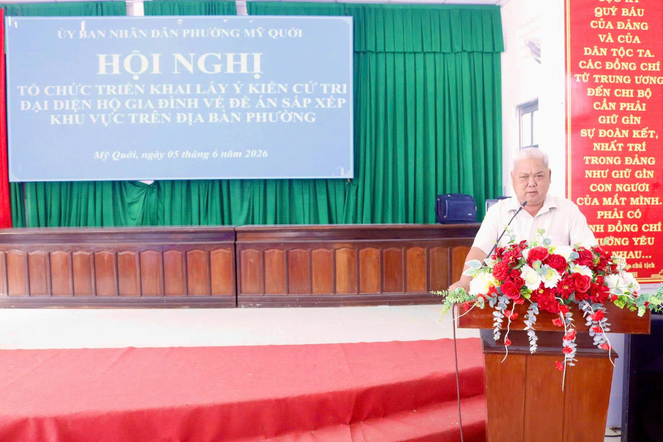 Hội nghị triển khai lấy ý kiến cử tri đại diện hộ gia đình về đề án sắp xếp khu vực trên địa bàn phường