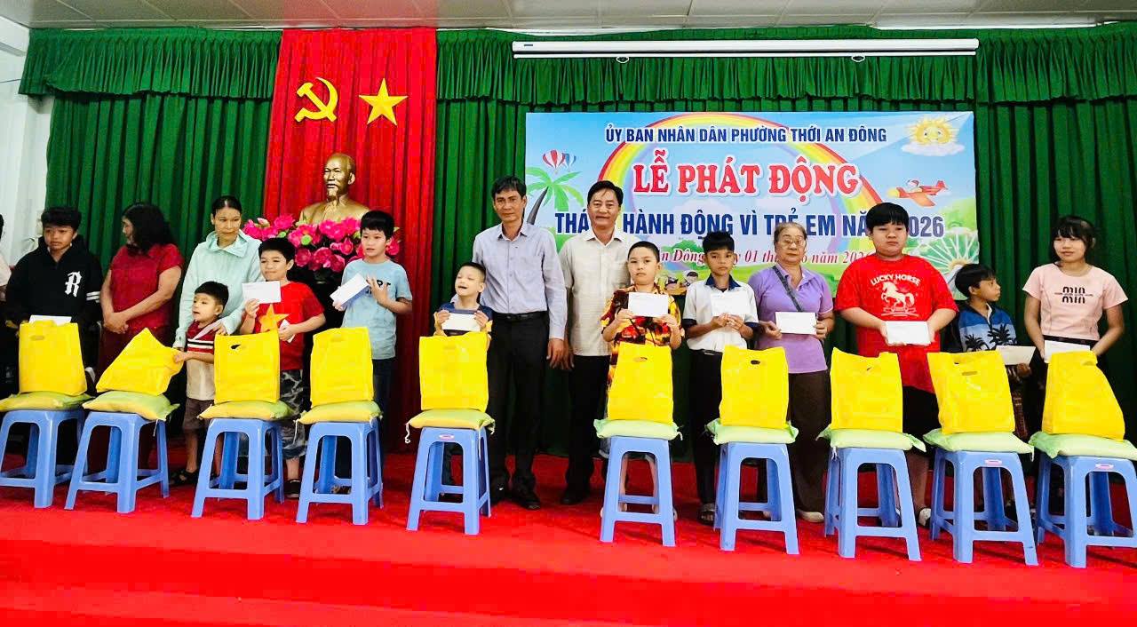 THỚI AN ĐÔNG TỔ CHỨC LỄ PHÁT ĐỘNG THÁNG HÀNH ĐỘNG VÌ TRẺ EM NĂM 2026