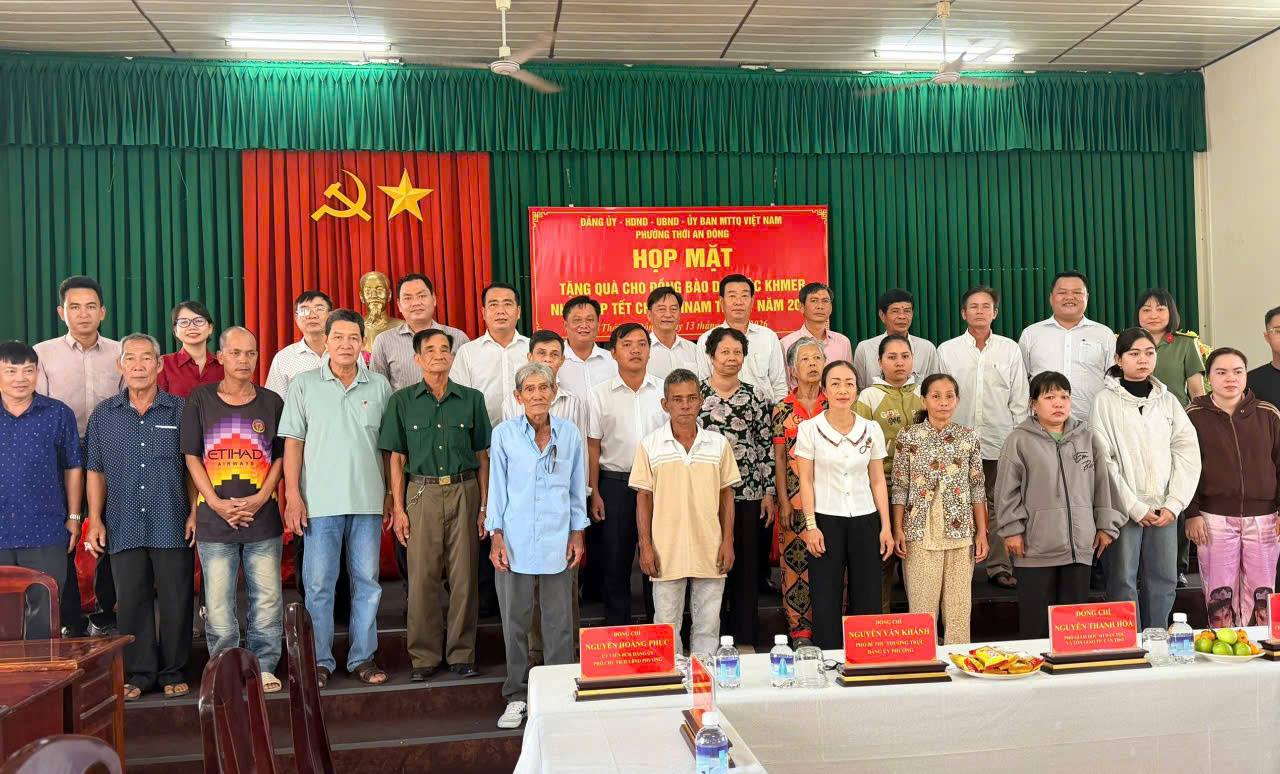 THỚI AN ĐÔNG: HỌP MẶT TẶNG QUÀ CHO ĐỒNG BÀO DÂN TỘC KHMER NHÂN DỊP TẾT CHÔL CHNĂM THMÂY NĂM 2026