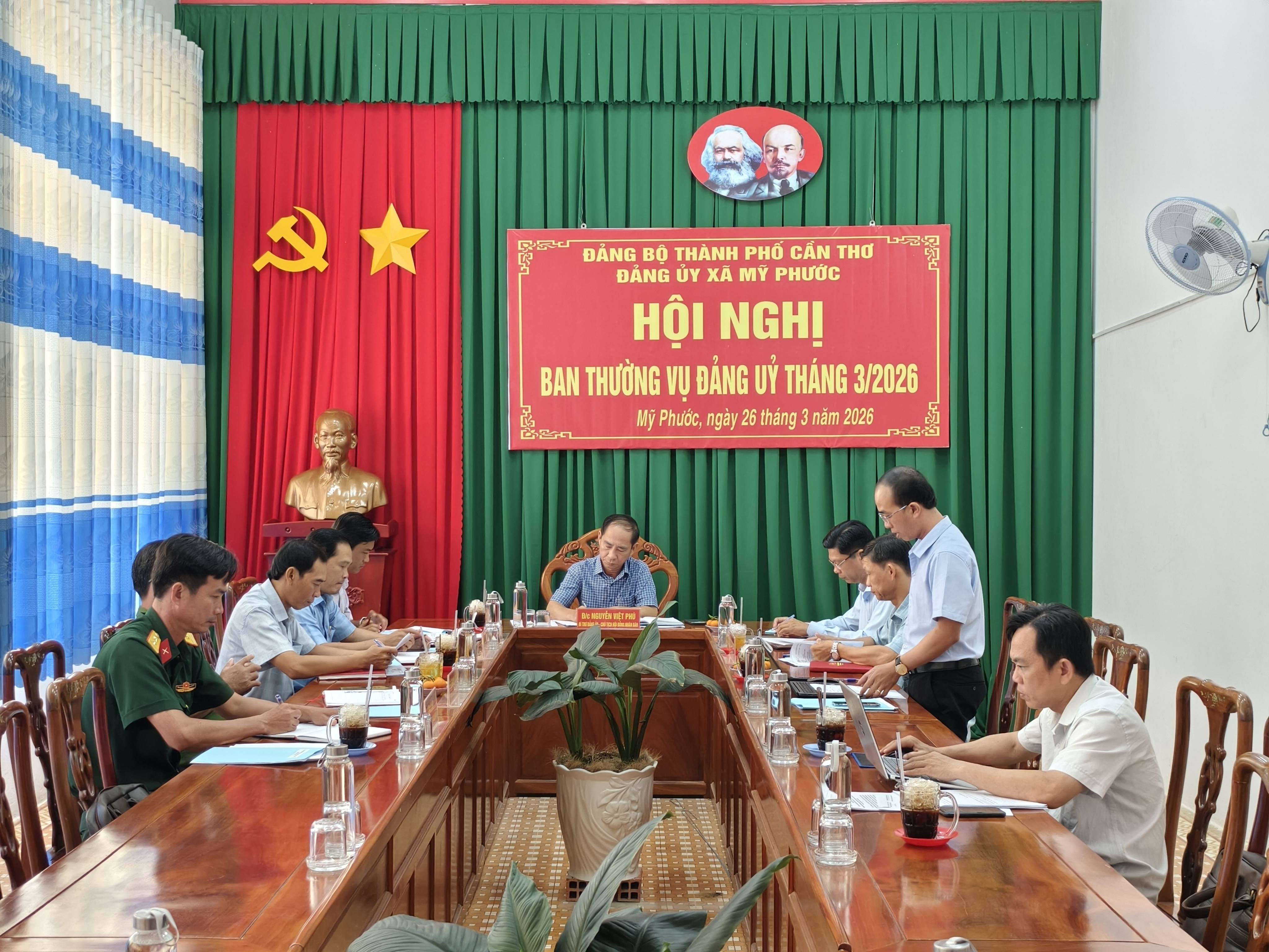 Hội nghị Ban Thường vụ Đảng ủy xã Mỹ Phước tháng 3 năm 2026