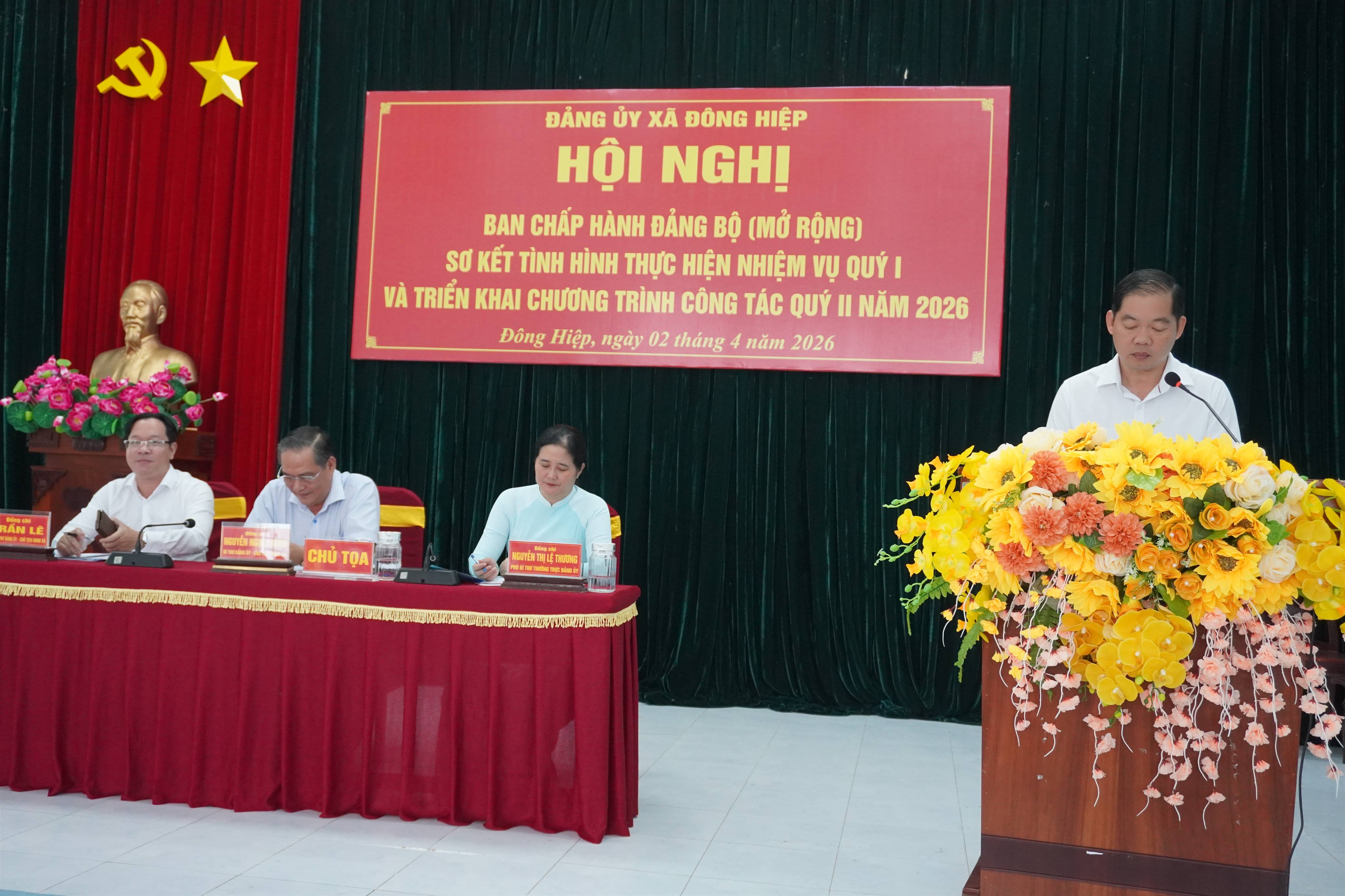 ĐẢNG ỦY XÃ ĐÔNG HIỆP SƠ KẾT THỰC HIỆN NHIỆM VỤ QUÝ I NĂM 2026