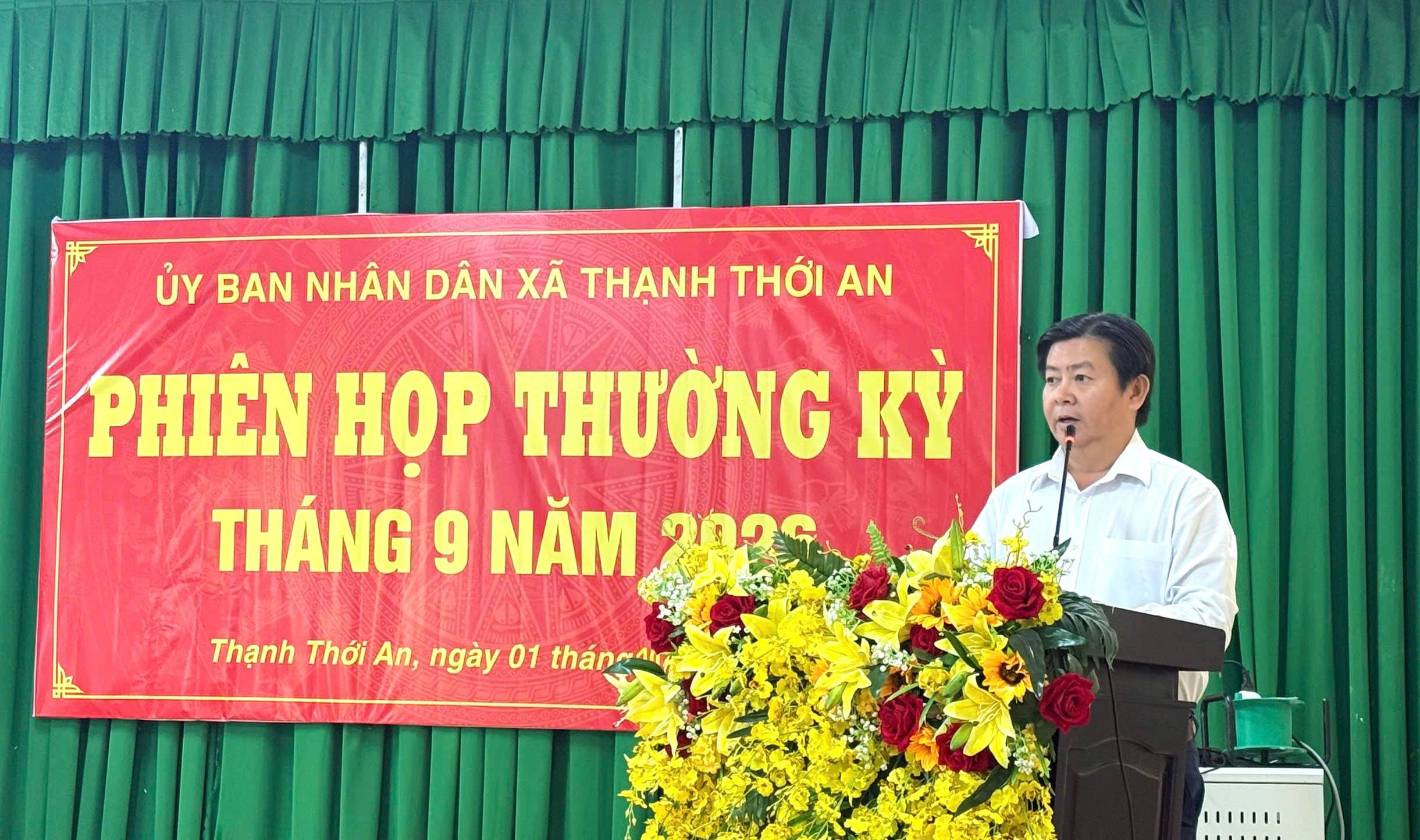XÃ THẠNH THỚI AN TỔ CHỨC PHIÊN HỌP UBND THƯỜNG KỲ THÁNG 9 NĂM 2026