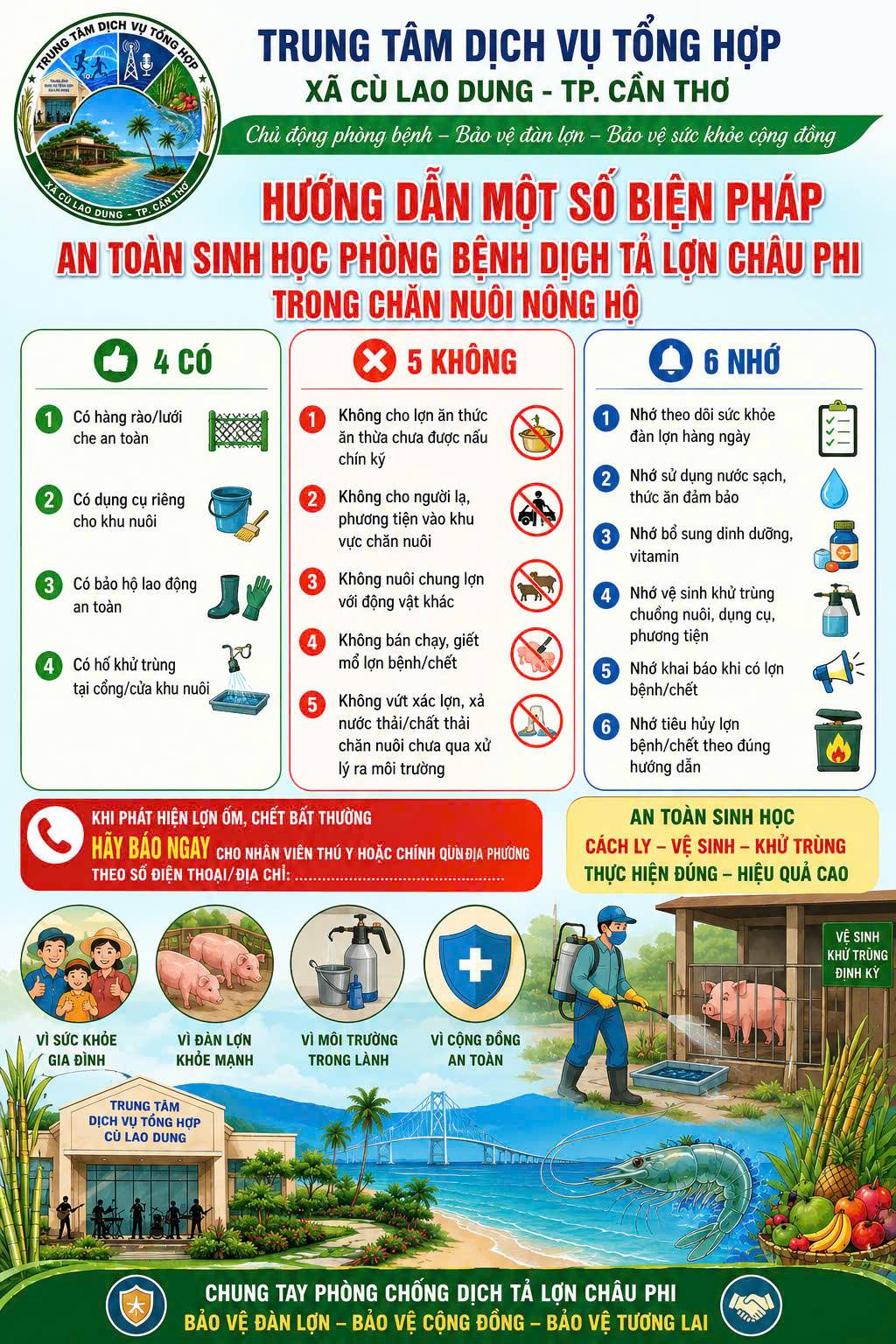 HƯỚNG DẪN MỘT SỐ BIỆN PHÁP AN TOÀN SINH HỌC PHÒNG BỆNH DỊCH TẢ LỢN CHÂU PHI TRONG CHĂN NUÔI NÔNG HỘ