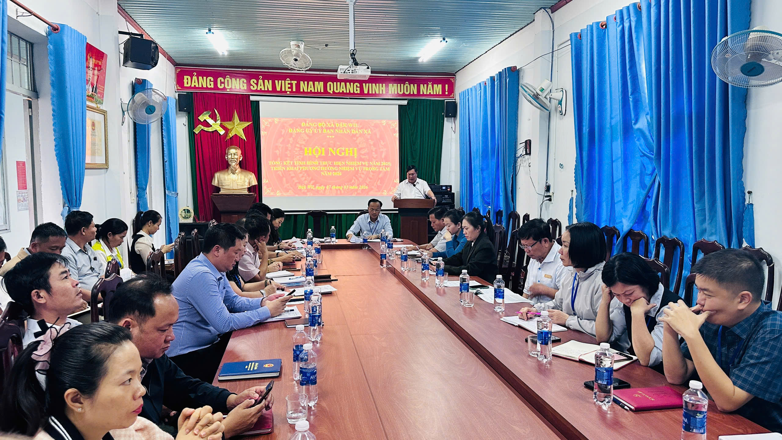 Đảng ủy UBND Xã Đắk Wil Tổ chức hội nghị tổng kết tình hình thực hiện nhiệm vụ năm 2025, triển khai phương hướng nhiệm vụ trọng tâm năm 2026