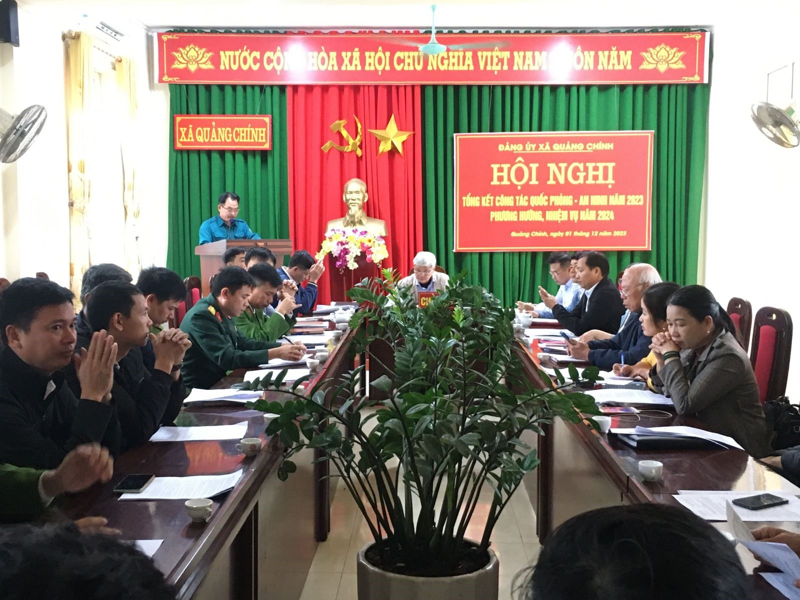 Xã Quảng Chính tổng kết nhiệm vụ quốc phòng, an nính năm 2023, triển khai nhiệm vụ năm 2024